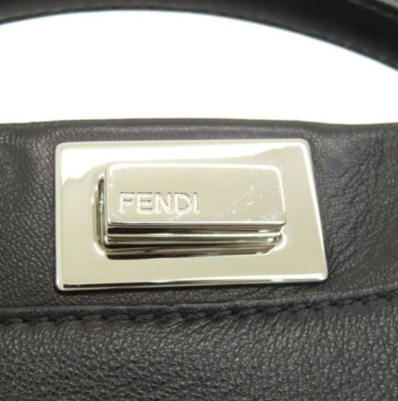 Pre owned Mini Whipstitched Peekaboo Fendi Black Leather handbag with a strap