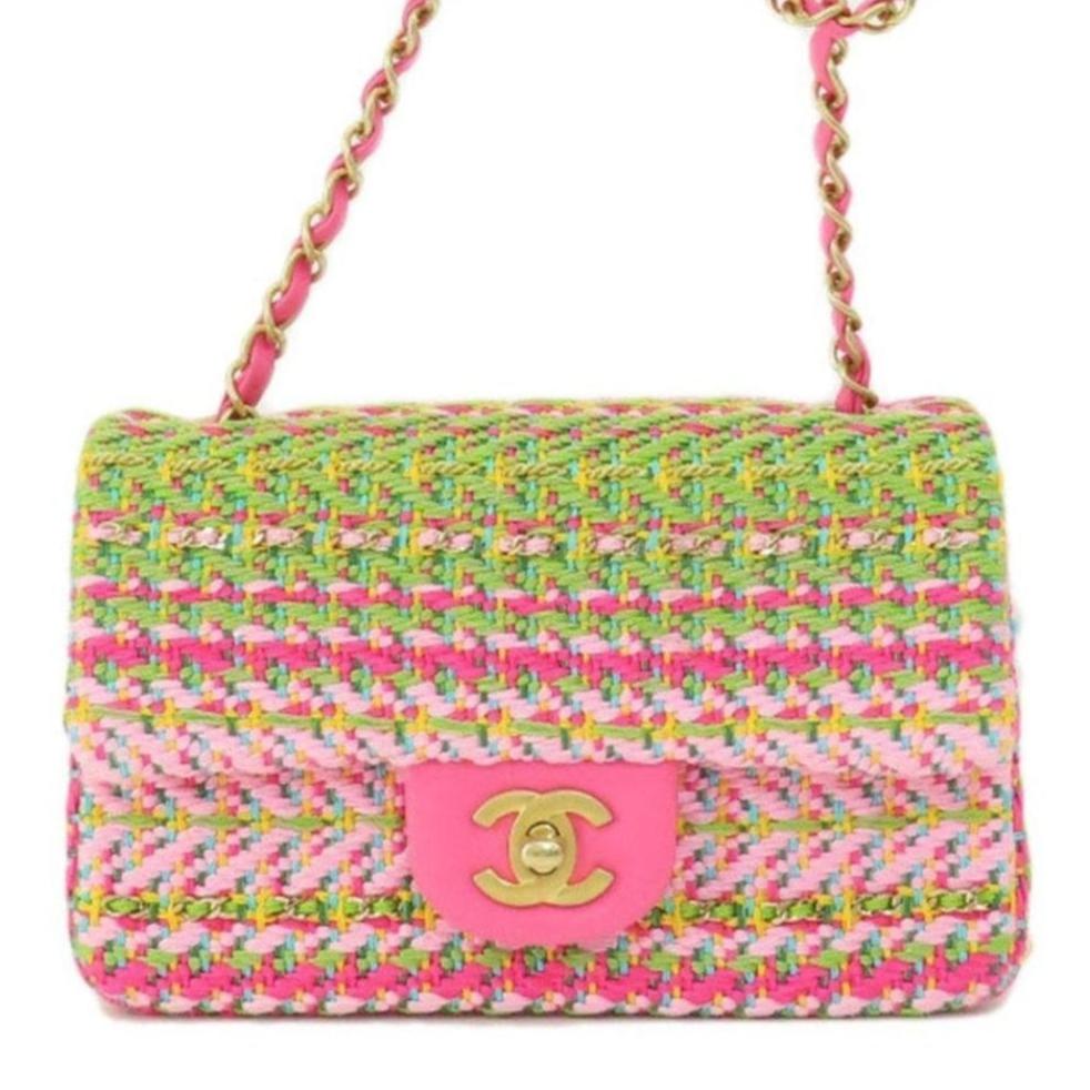 Pre-owned multicolour Chanel Timeless 11.12 Cotton & Wool Tweed blend with a Gold-Tone Metal hardware bag