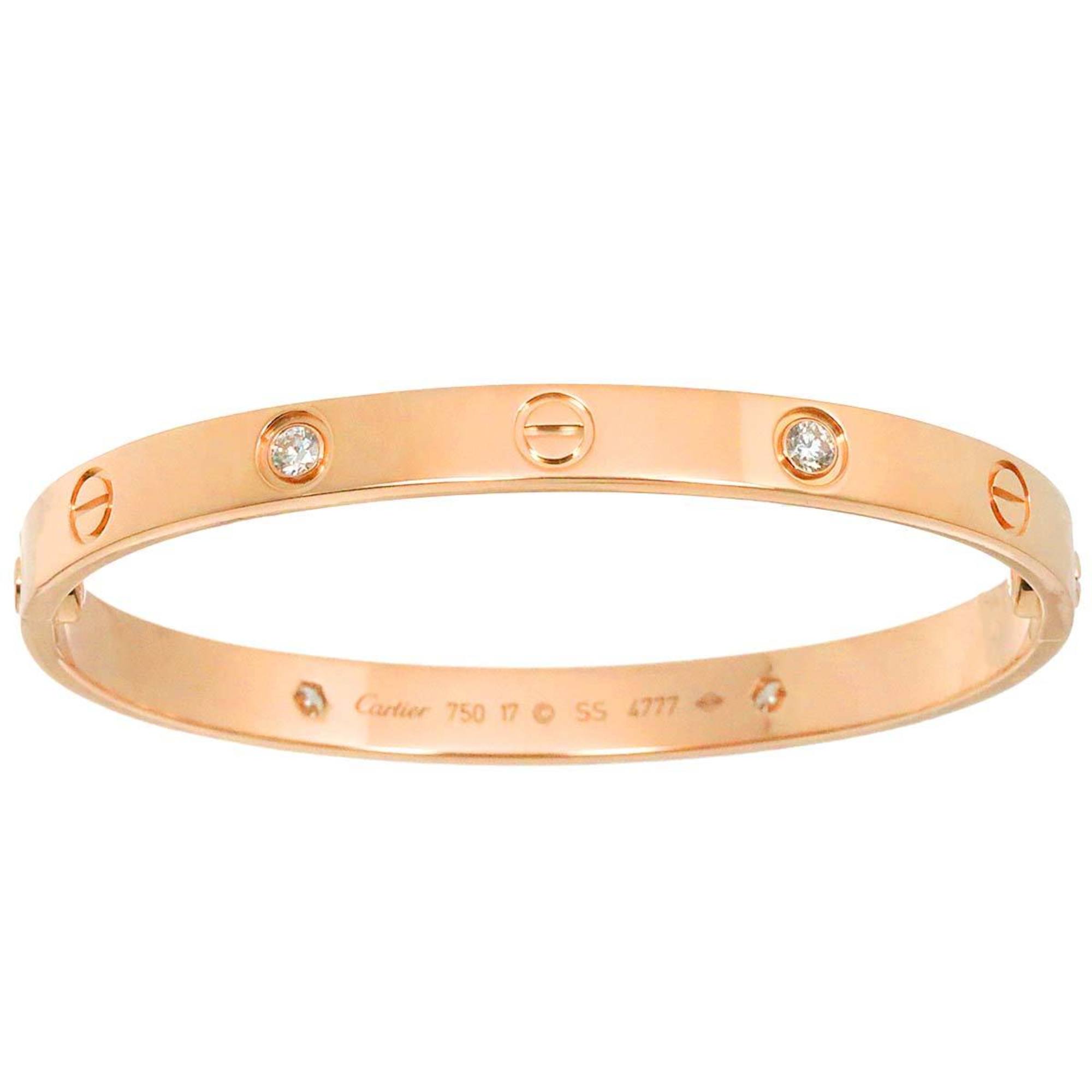 Pre-owned Cartier Love bracelet classic model, 18K rose gold, set with 4 brilliant-cut diamonds