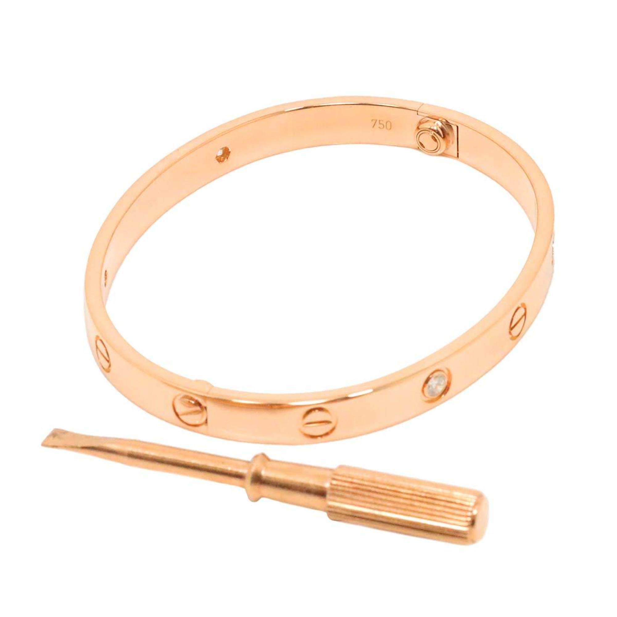 Pre-owned Cartier Love bracelet classic model, 18K rose gold, set with 4 brilliant-cut diamonds