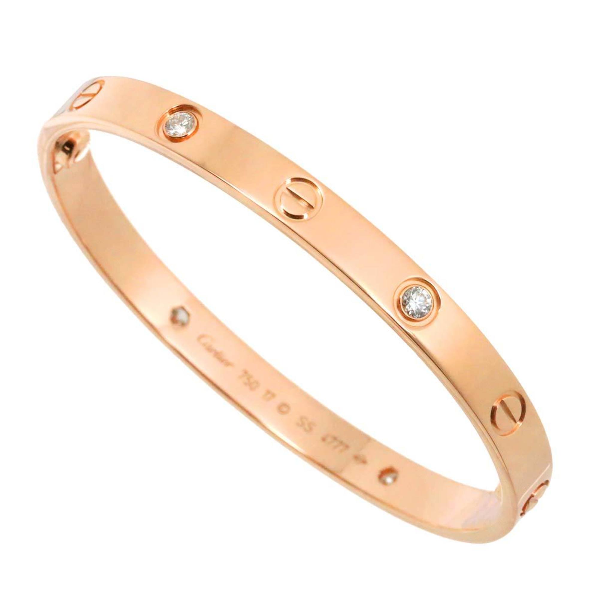 Pre-owned Cartier Love bracelet classic model, 18K rose gold, set with 4 brilliant-cut diamonds