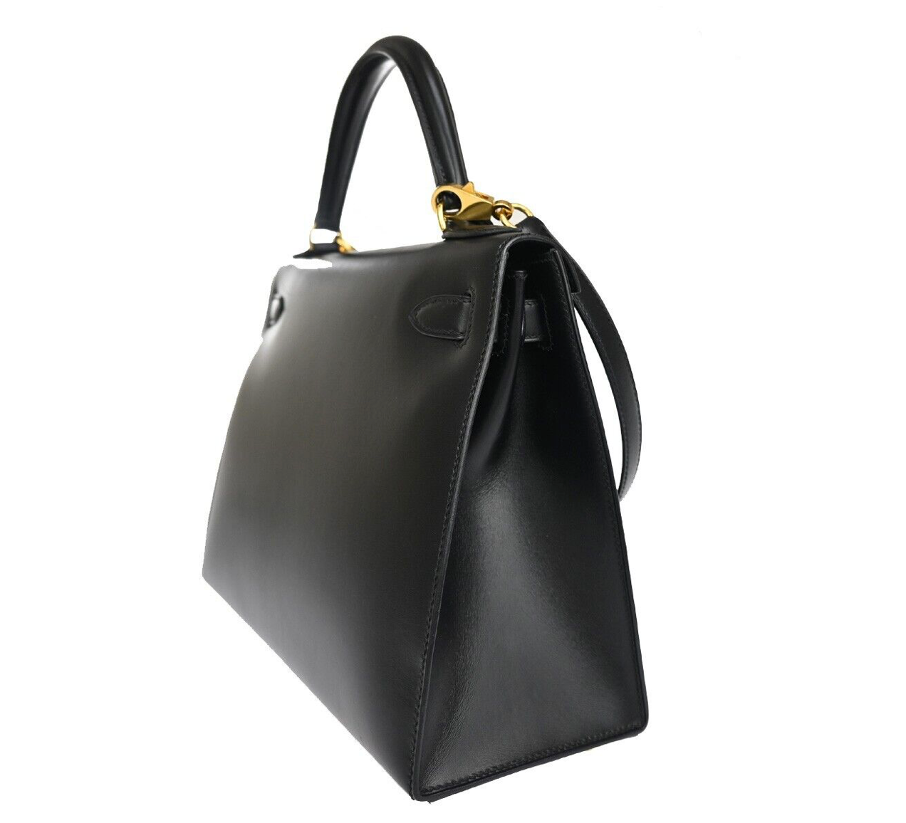 Bolso de mano Hermes Kelly 28 negro con correa