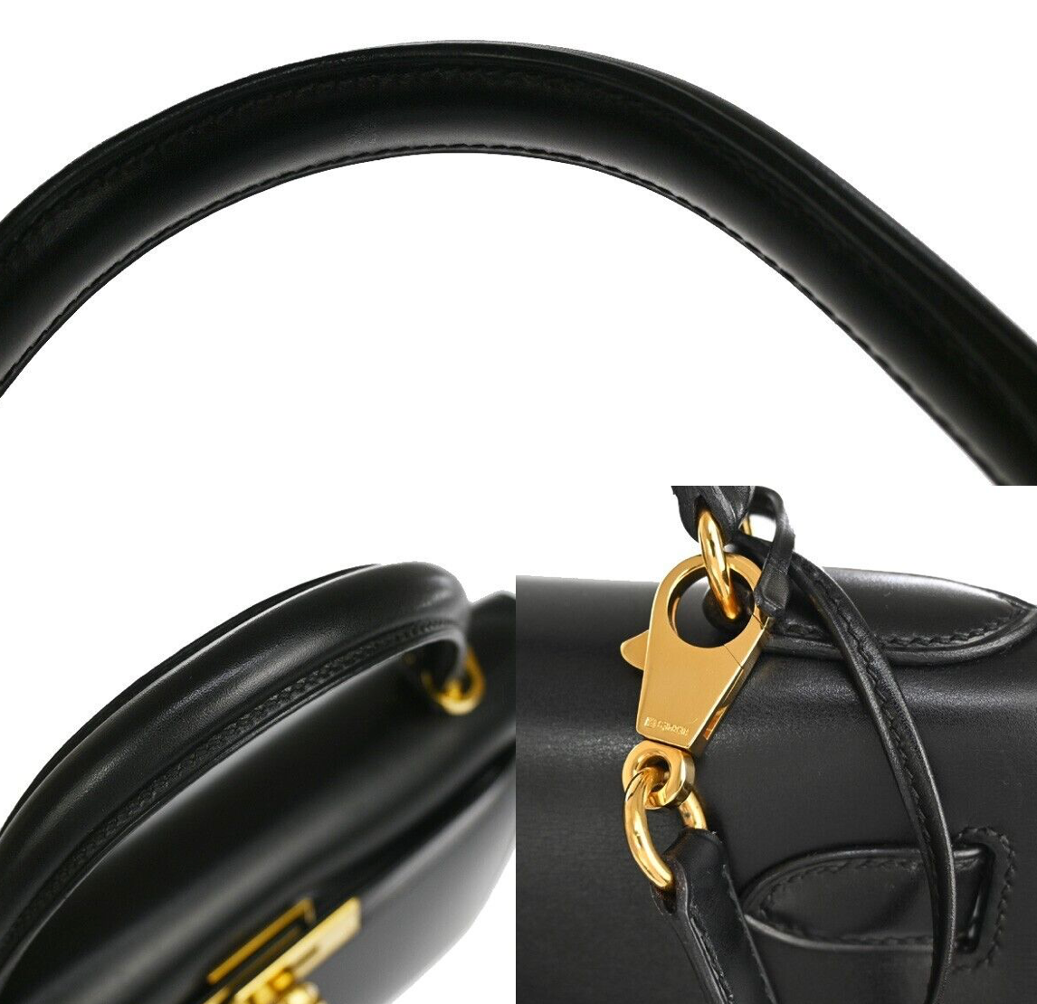 Bolso de mano Hermes Kelly 28 negro con correa