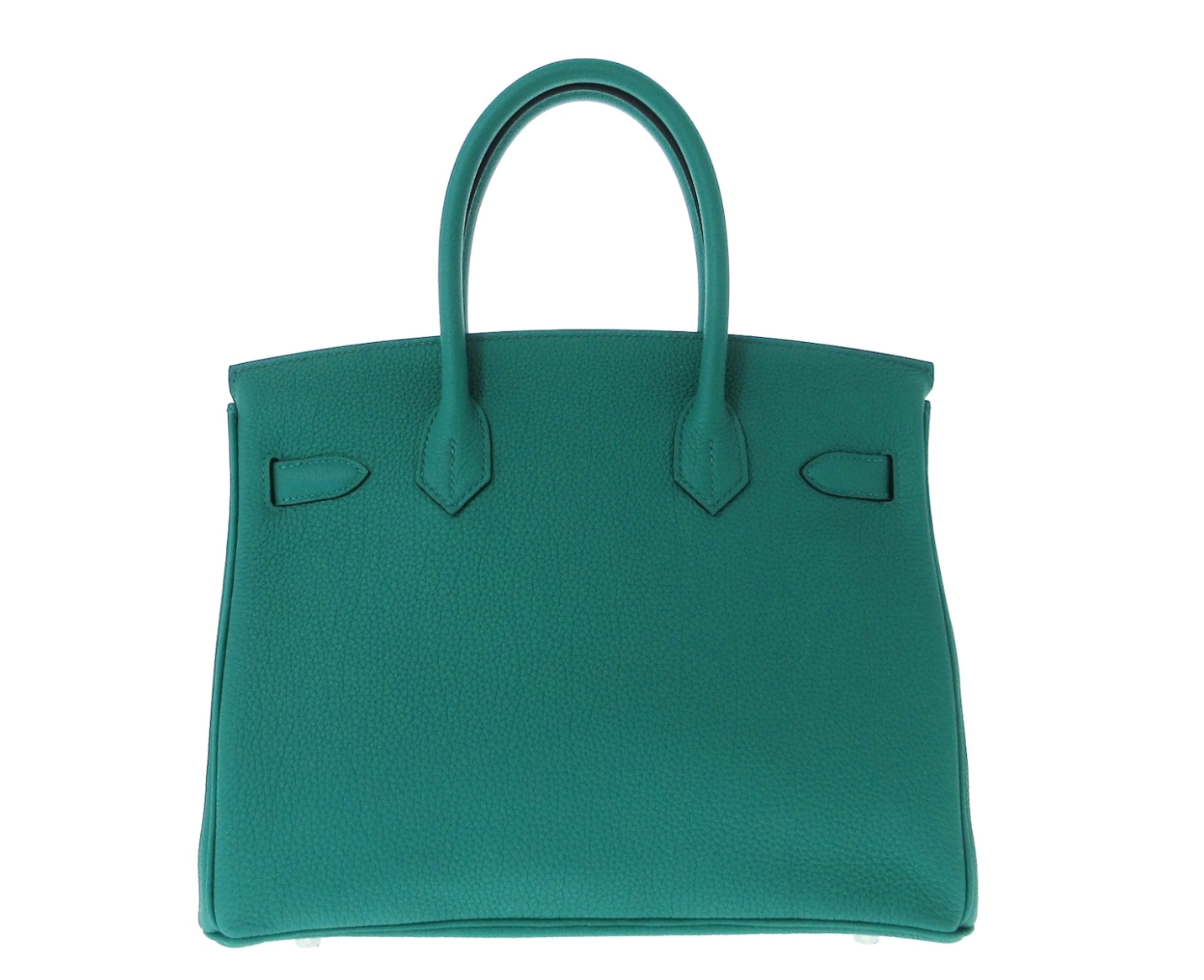 Green (Verre Veronne) Hermes Birkin 30 Togo leather handbag with a silver hardware