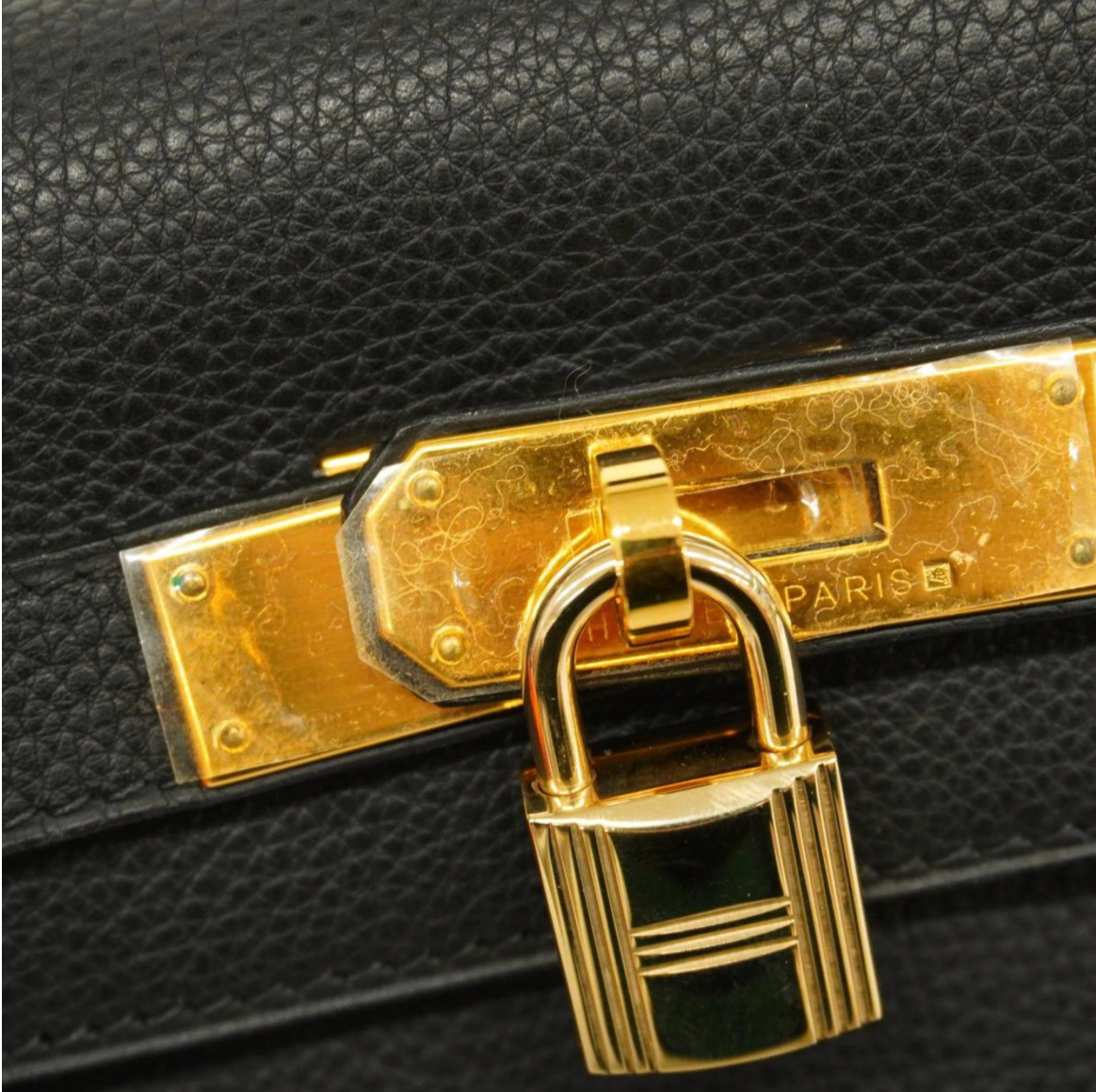 Hermes Kelly 28 Bolso de cuero Togo con un hardware de oro