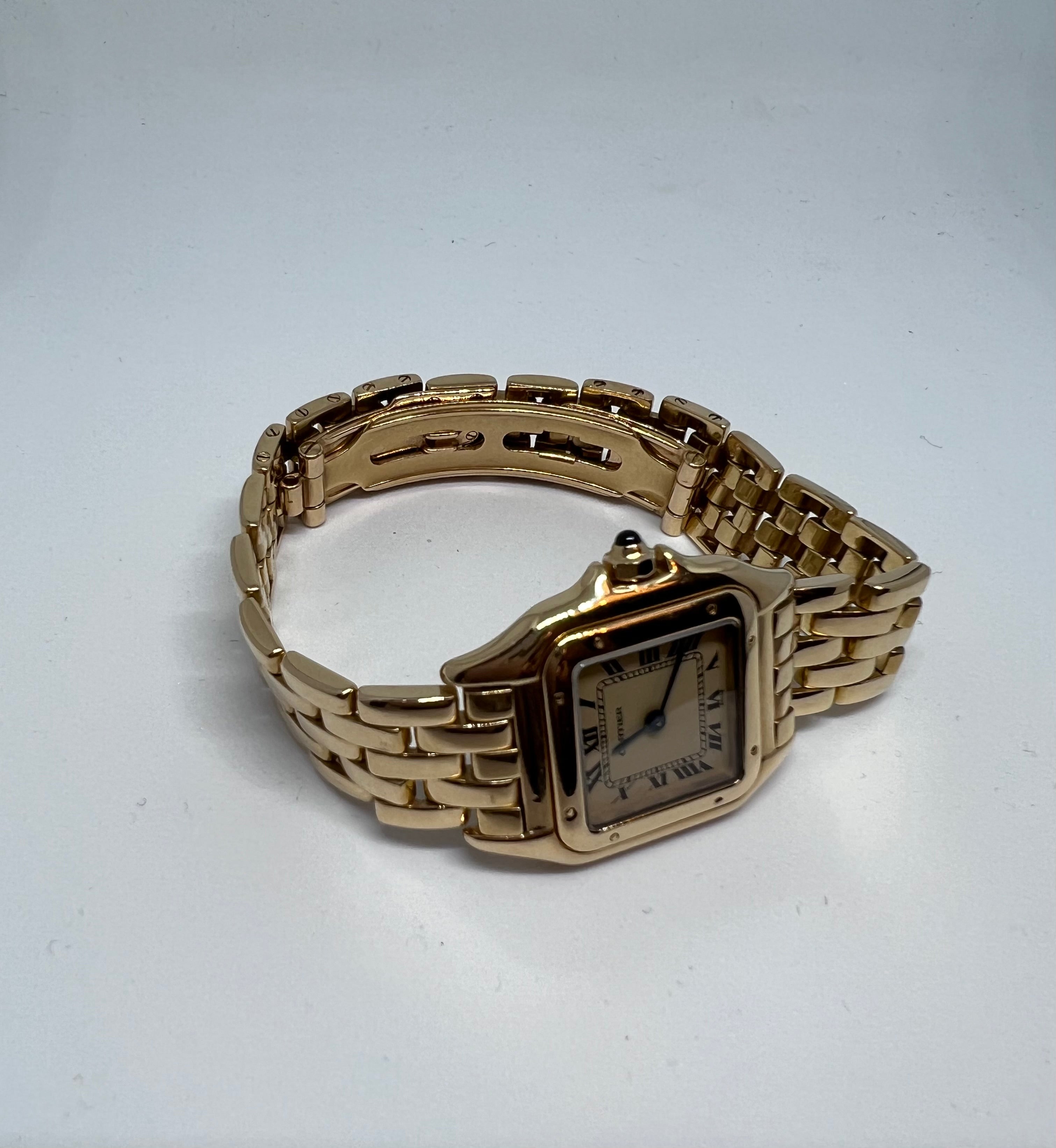 Vintage small Cartier de Panthere 18K yellow gold wristwatch - Full set