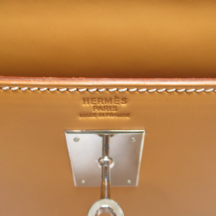 Bolso Hermés Kelly Epsom Sellier dorado de 32 cm con bandolera, candado, llaves, clochette, bolsa guardapolvo y caja