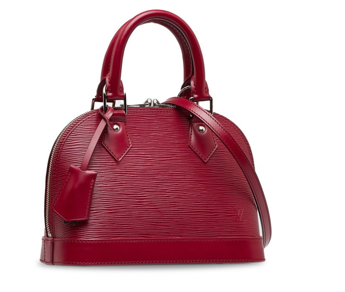 Red Louis Vuitton Alma BB Epi leather handbag