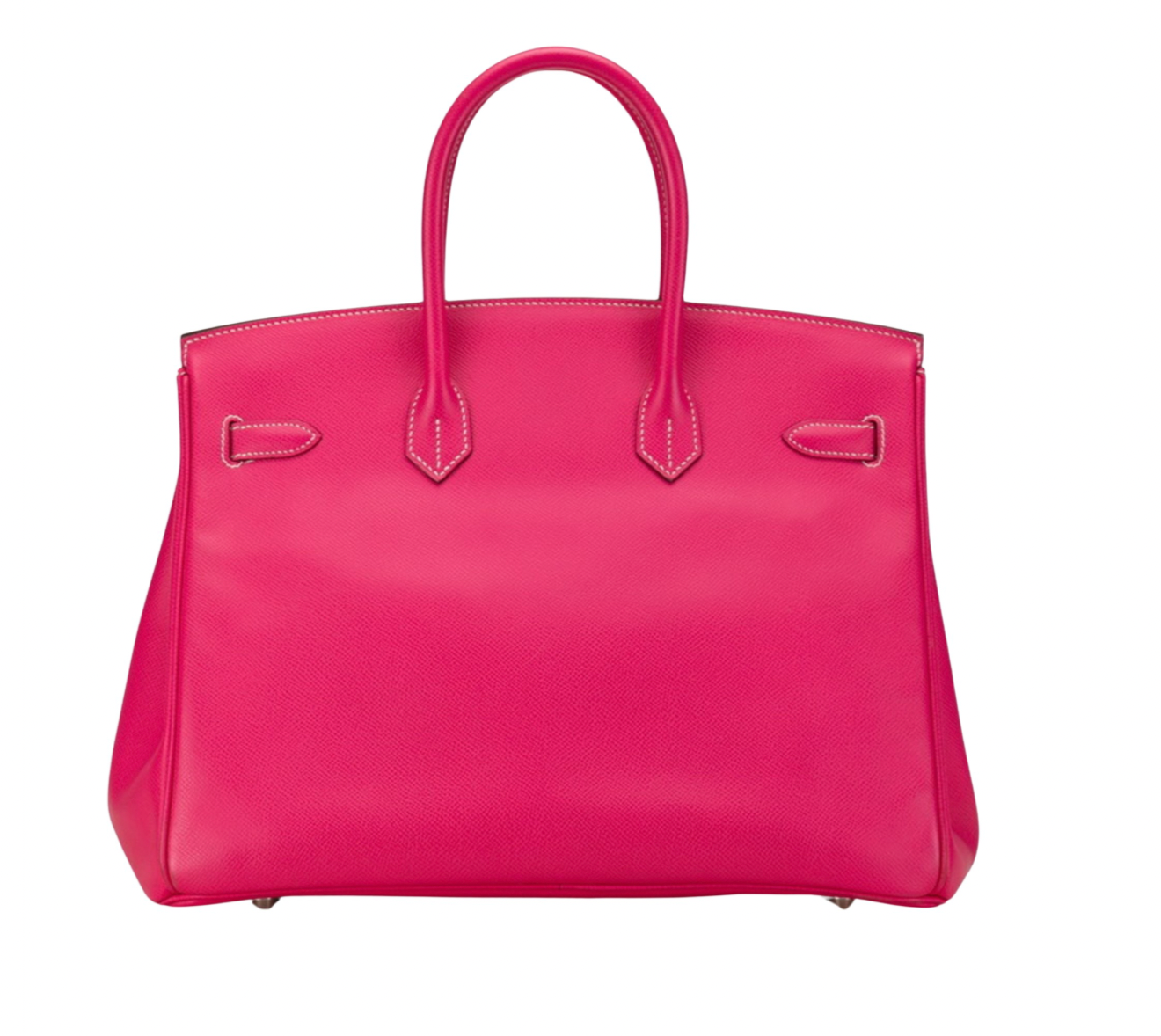 Pe-owned 2012 Hermes Birkin 35 Epsom leather handbag in a lovely pink hue featuring palladium hardware