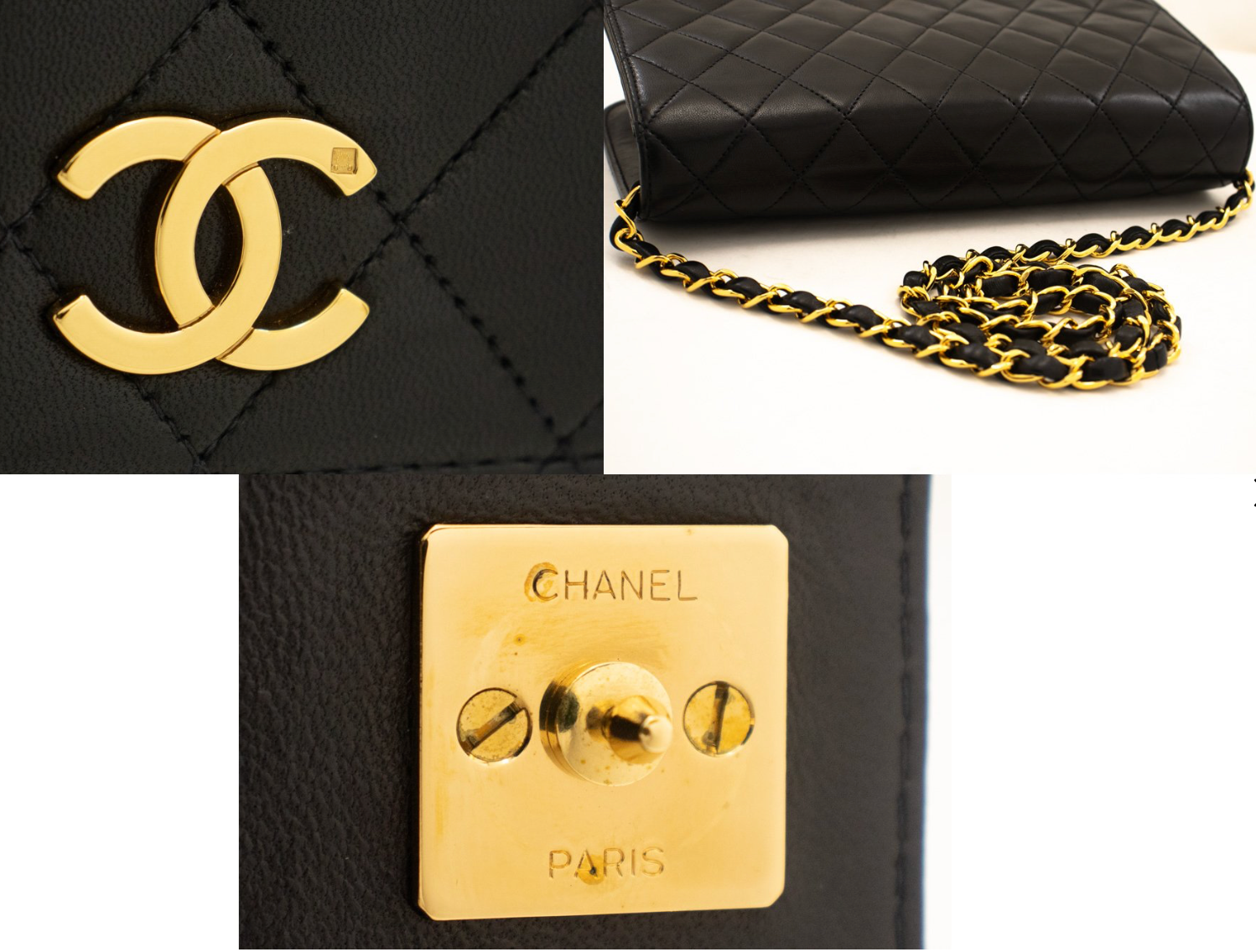 Vintage Chanel Full Flap Chain Shoulder Bag in full set - with the box, dust bag and authenticity card