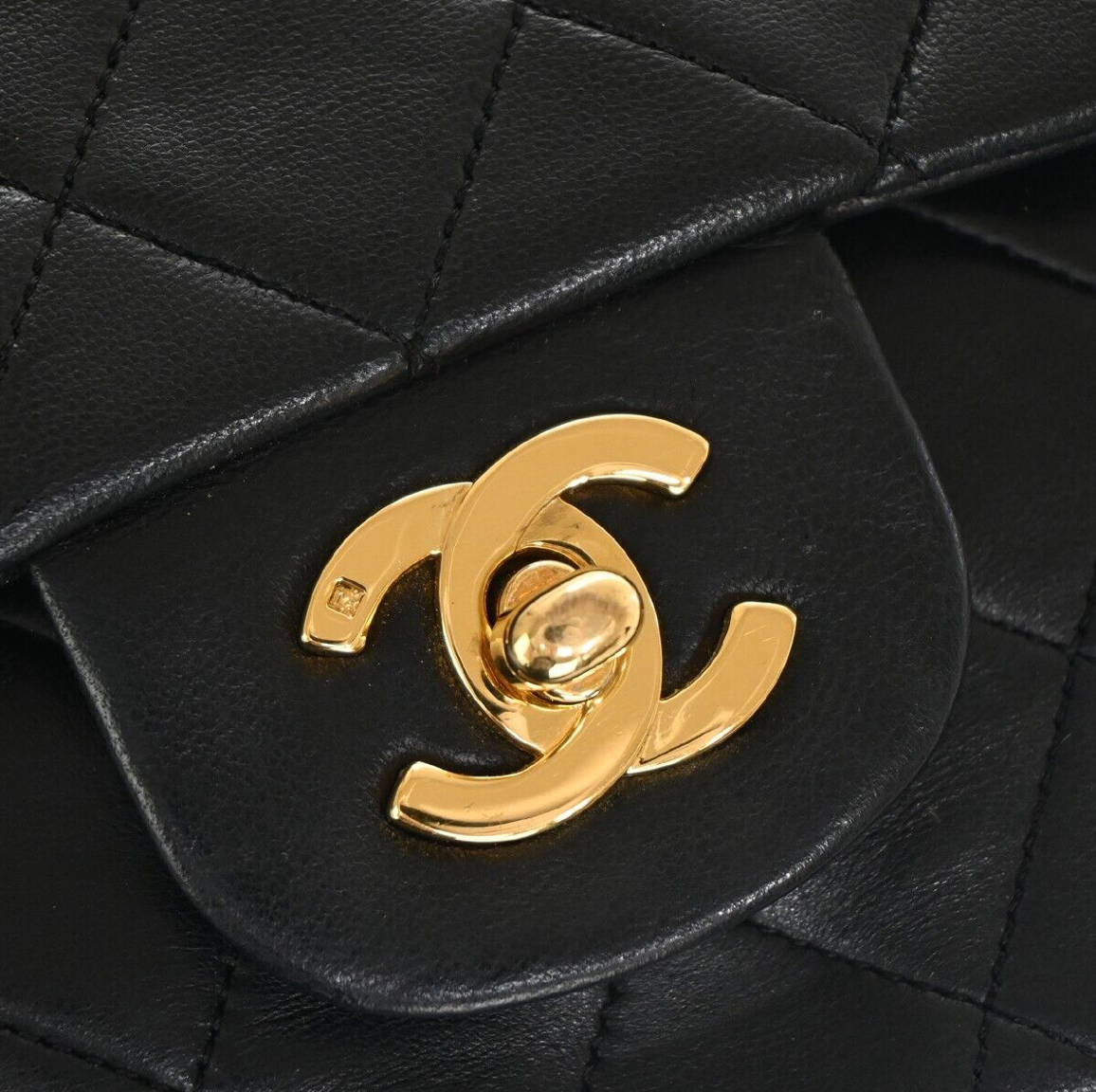 Chanel Classic black lambskin handbag with the iconic Matelasse finish