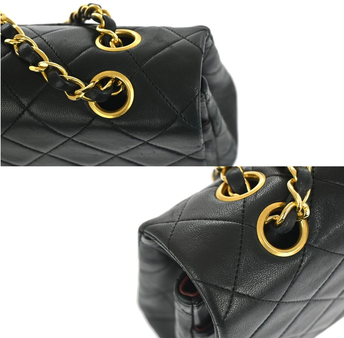 Chanel Classic black lambskin handbag with the iconic Matelasse finish