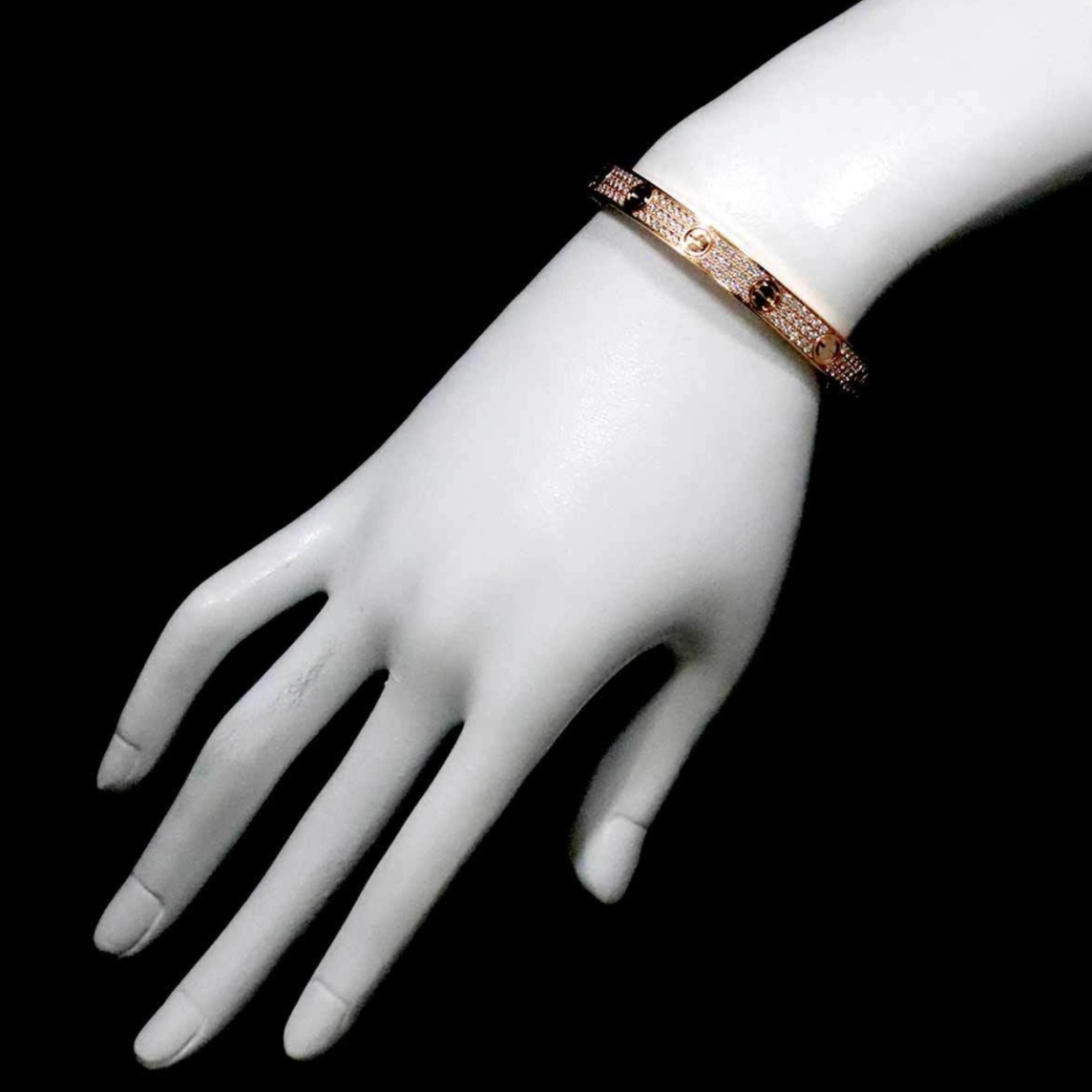 Pre-owned 18k rose gold Cartier LOVE Bracelet adorned with 204 diamonds of 1.99ctw