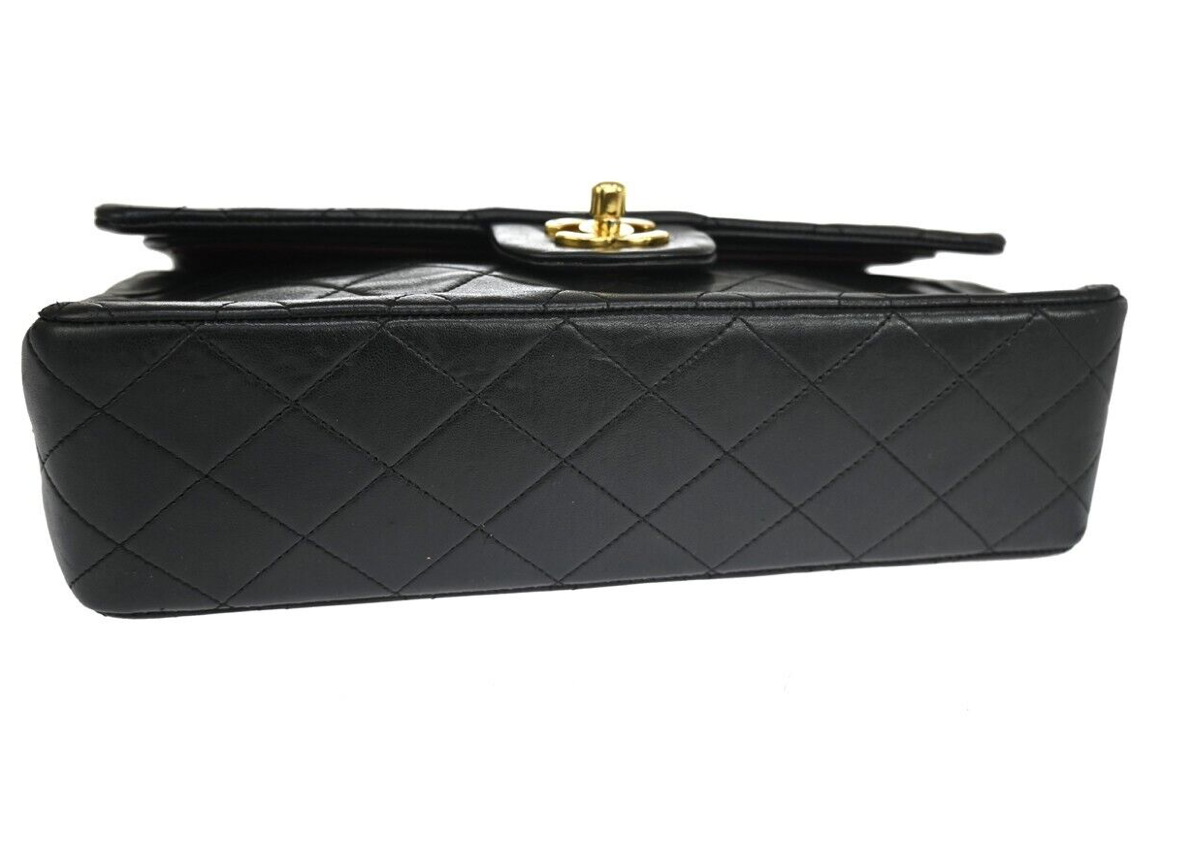 Chanel Classic black lambskin handbag with the iconic Matelasse finish