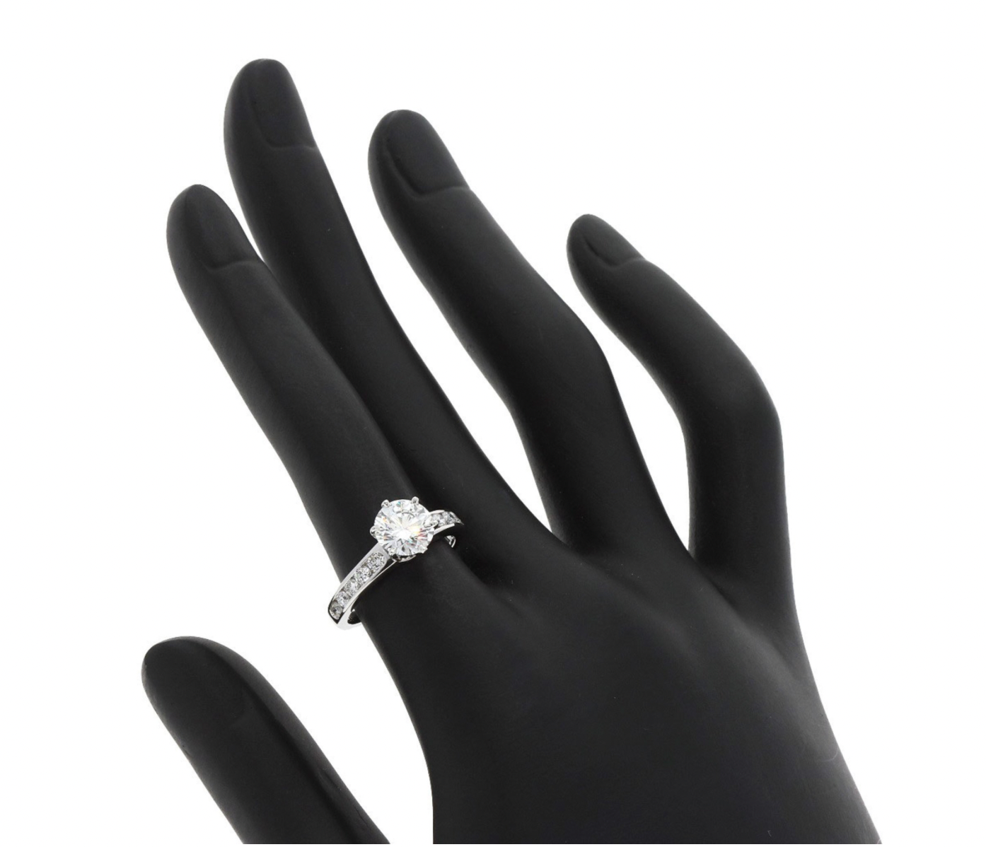 Pre-owned Platinum Tiffany Setting Engagement Ring set with a 1.27ct center diamond