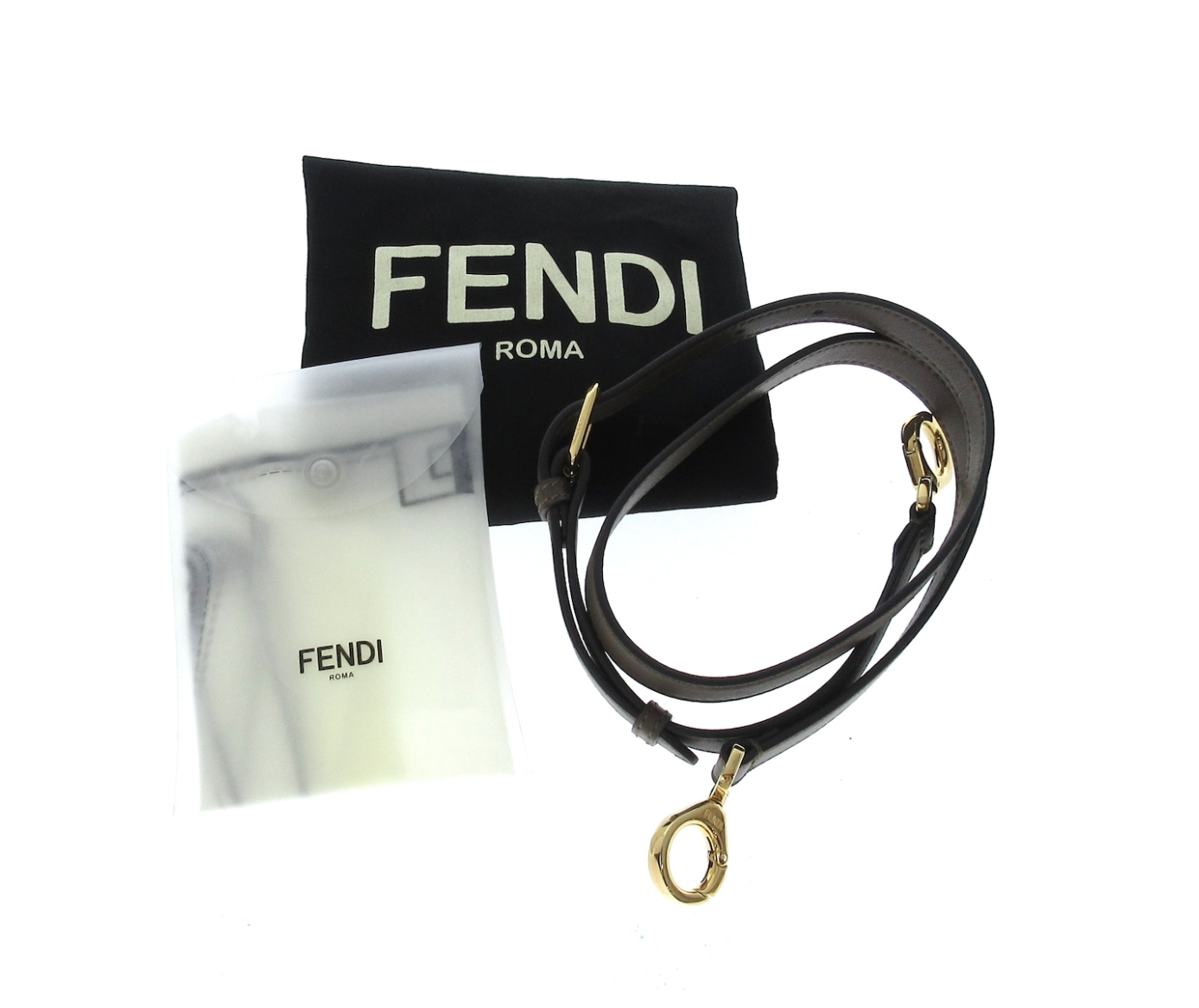 FENDI PEEKABOO ISEEU BOLSO PEQUEÑO DE PIEL marrón CON CORREA LARGA