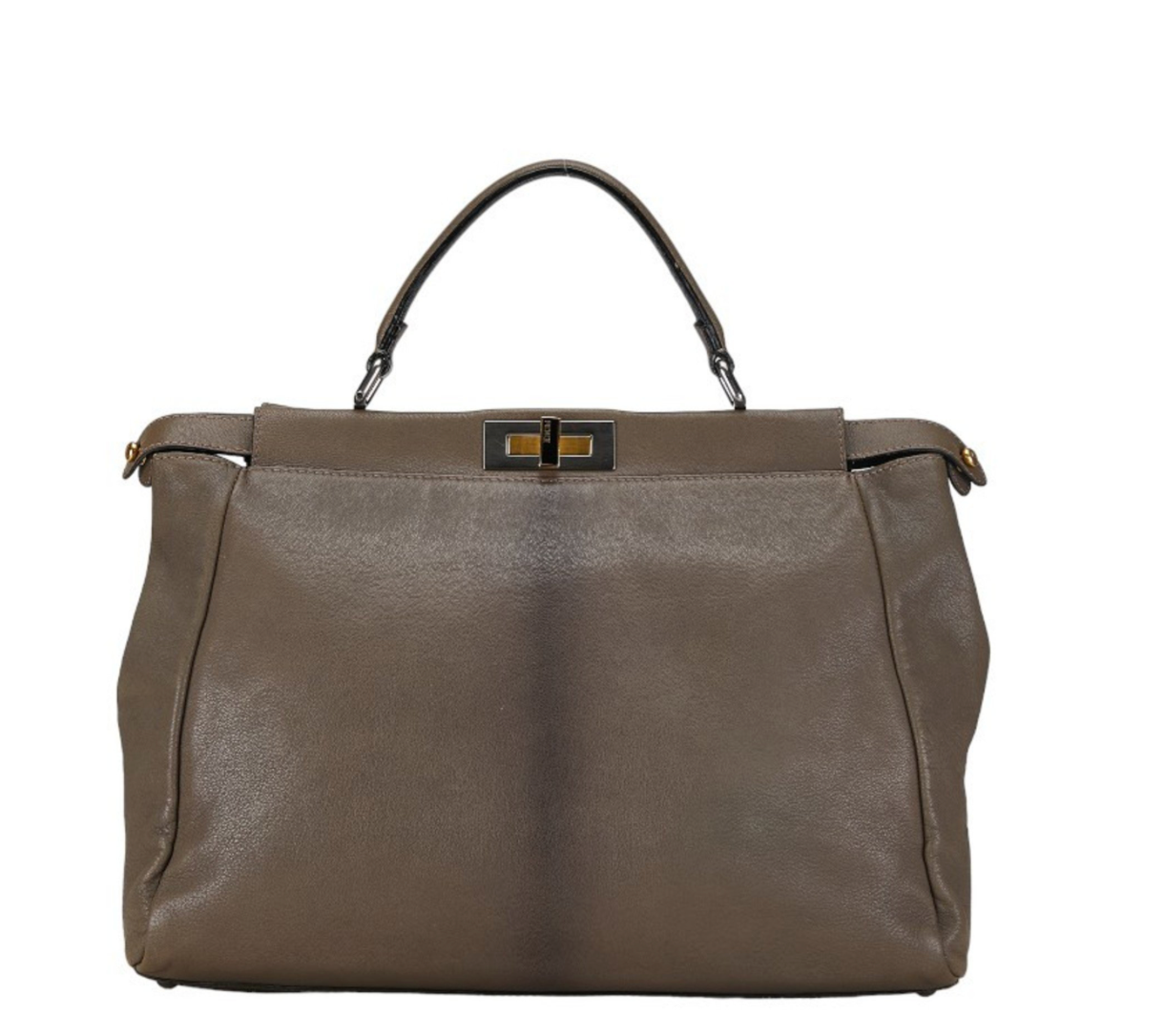 Pre-owned ombre leather Fendi Peekaboo handbag in gray colour