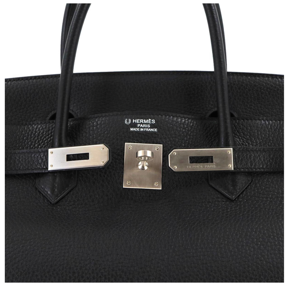 Pre-owned Hermès HSS Birkin 40 handbag made from black Vache Liegee leather in full set