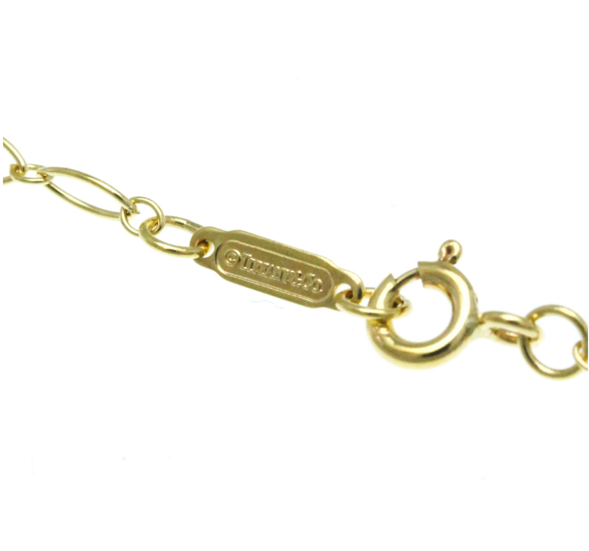 Pre-owned 18k yellow gold Tiffany & Co. Trèfle key necklace with diamonds