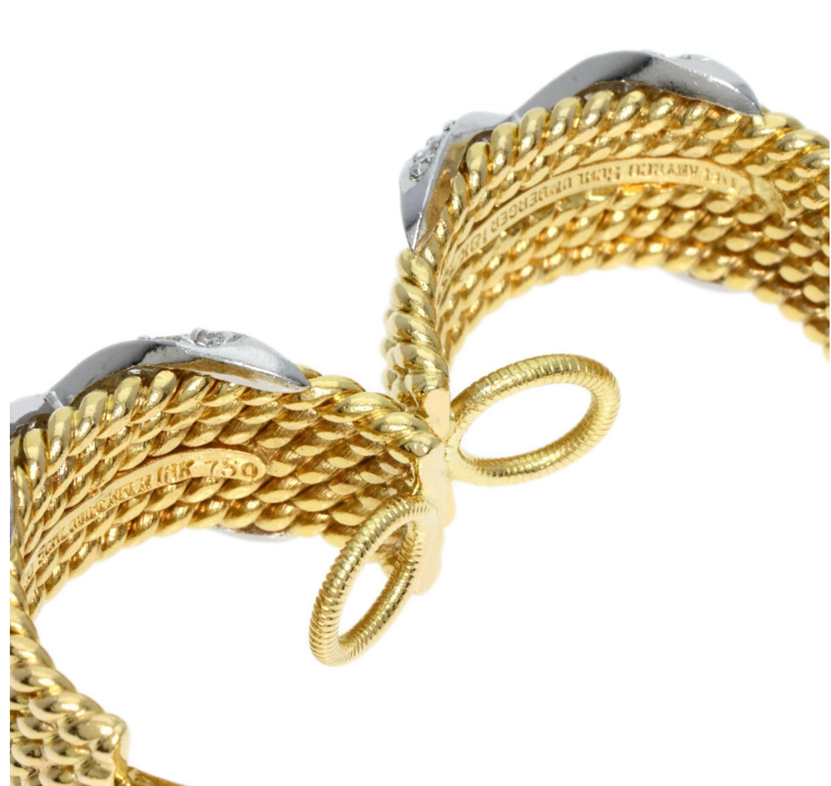 Pre-owned Jean Schlumberger for Tiffany & Co earrings crafted from 18k gold with diamonds