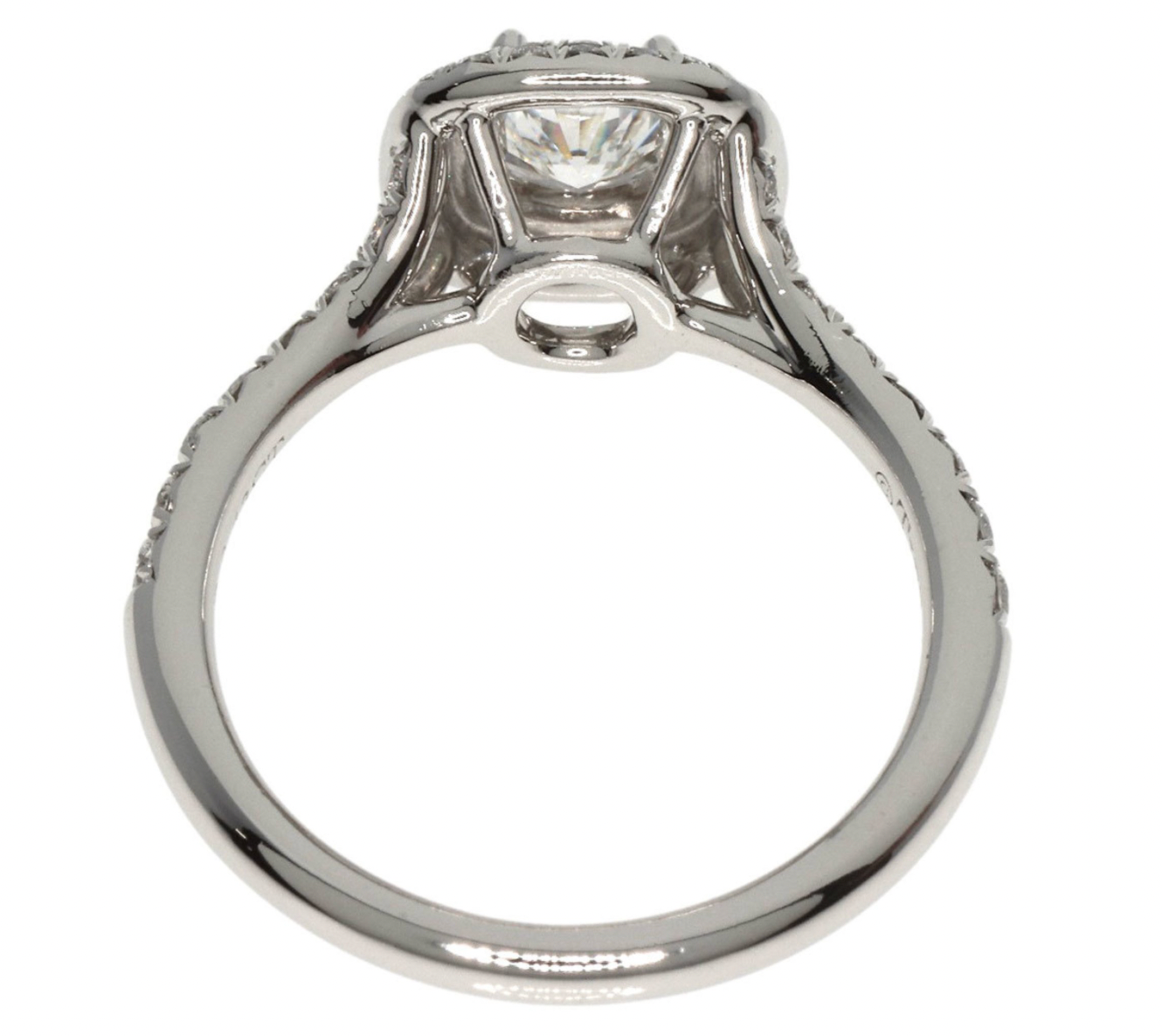 Pre-owned Tiffany Soleste double halo platinum engagement ring with a 0.43ct diamond