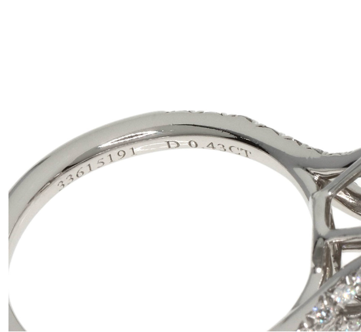 Pre-owned Tiffany Soleste double halo platinum engagement ring with a 0.43ct diamond