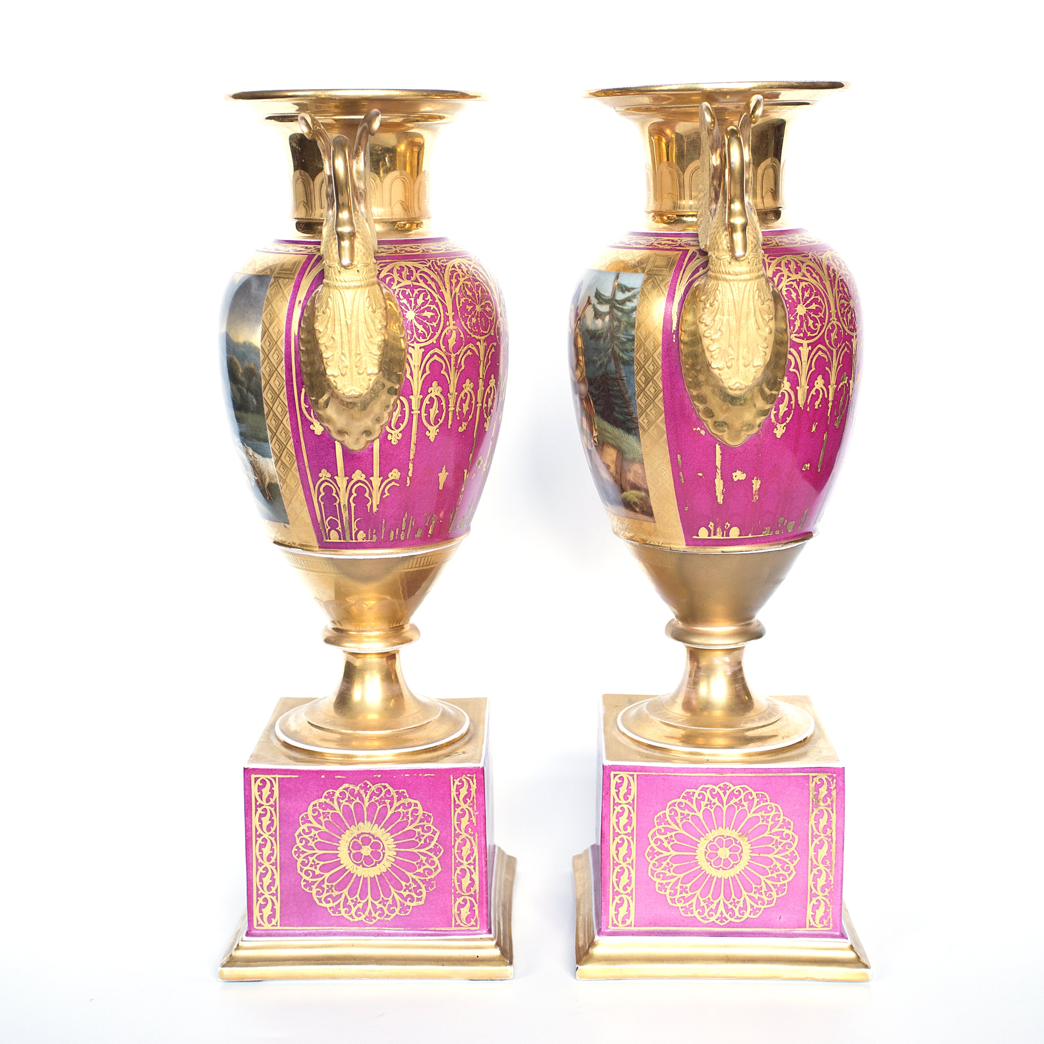 Empire style porcelain vases