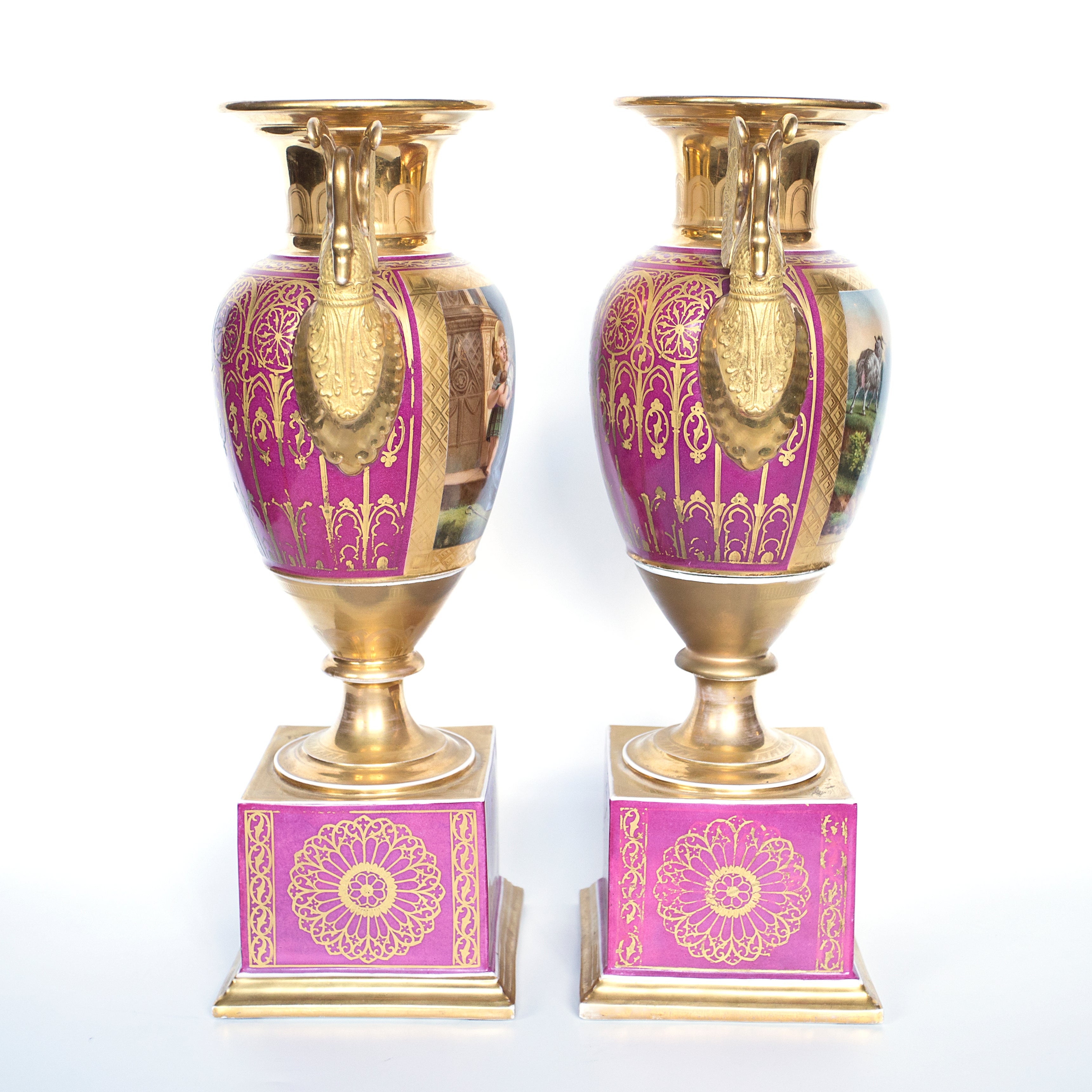 Empire style porcelain vases