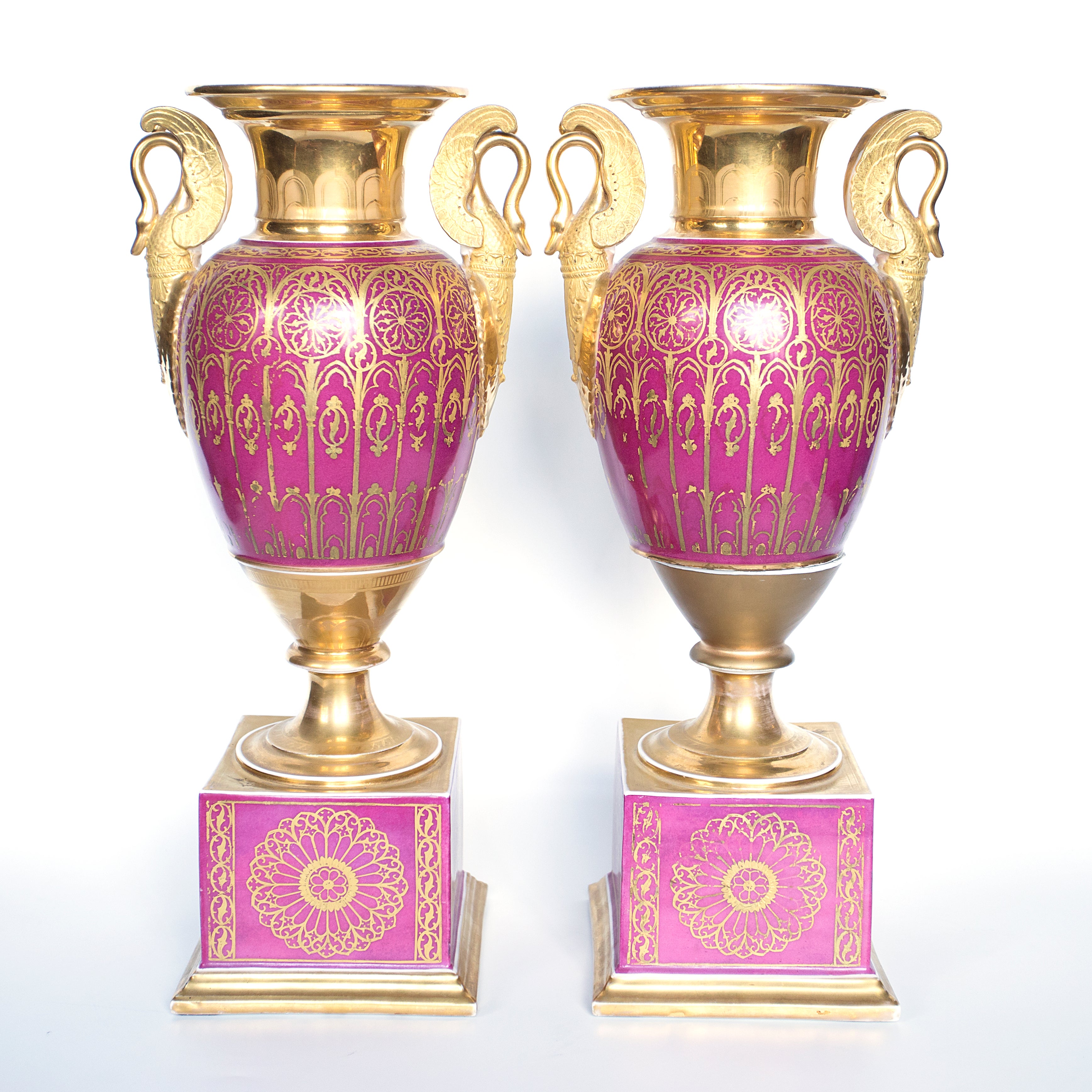 Empire style porcelain vases