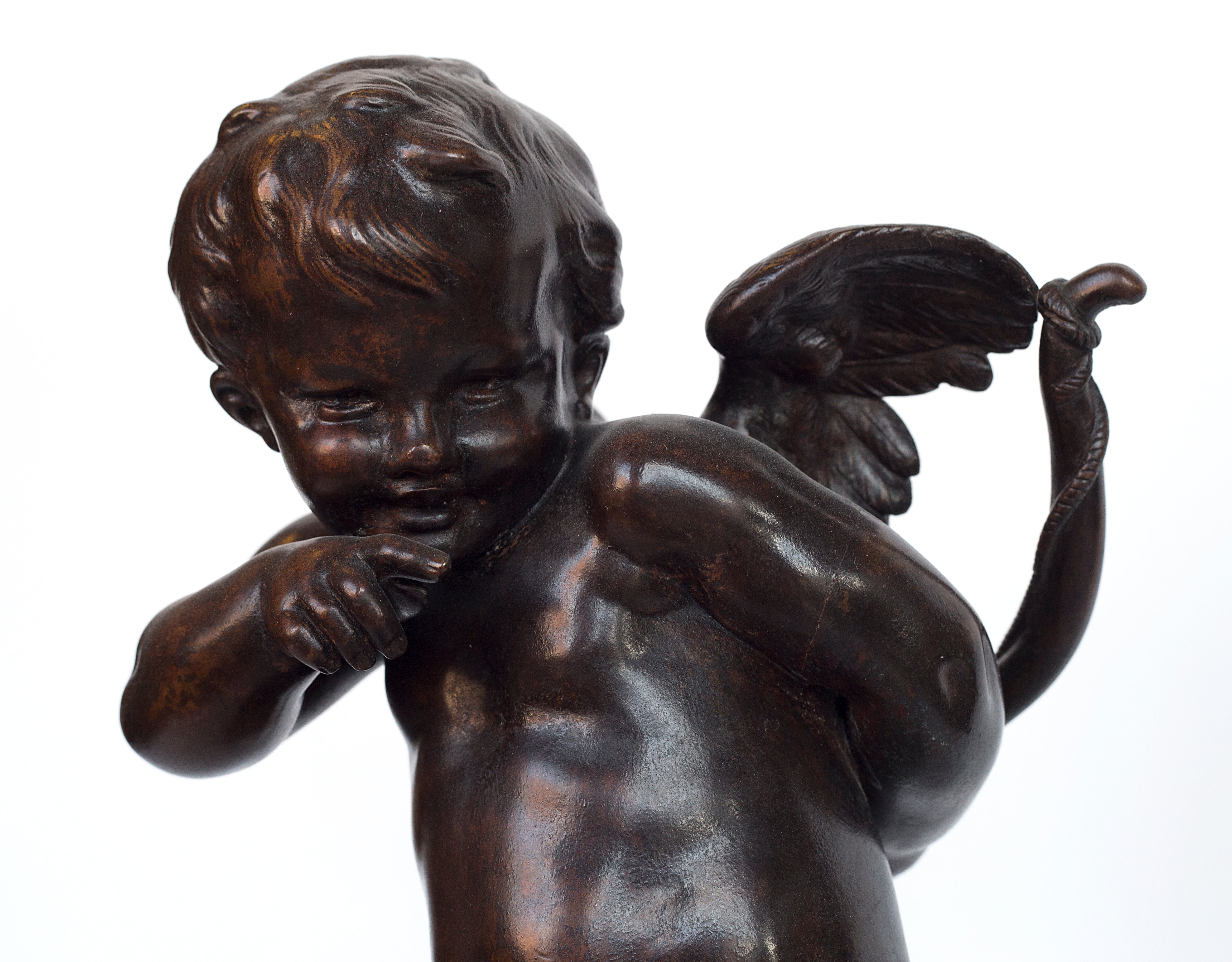 Patinated Bronze sculpture “LE Petit Malin” by Benoit Rougelet