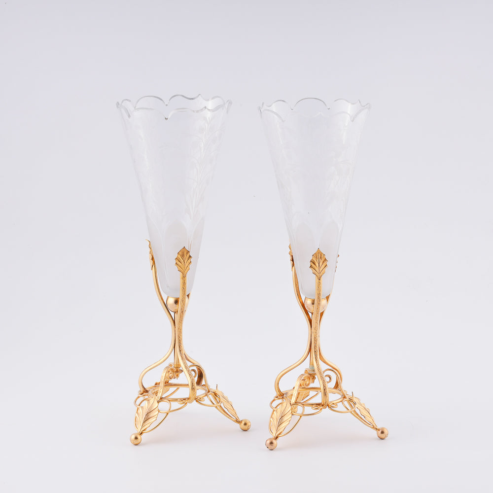 Pair of Antique French crystal vases