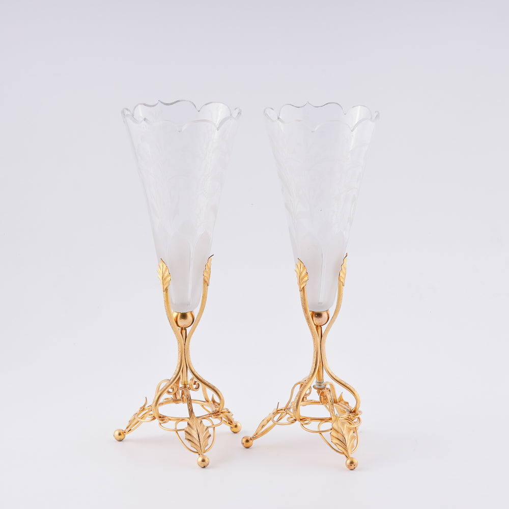 Pair of Antique French crystal vases