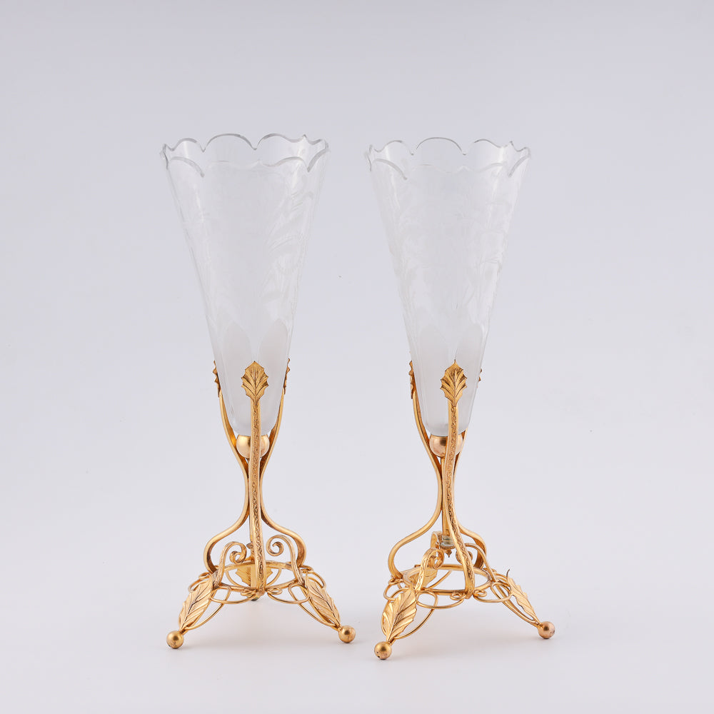 Pair of Antique French crystal vases