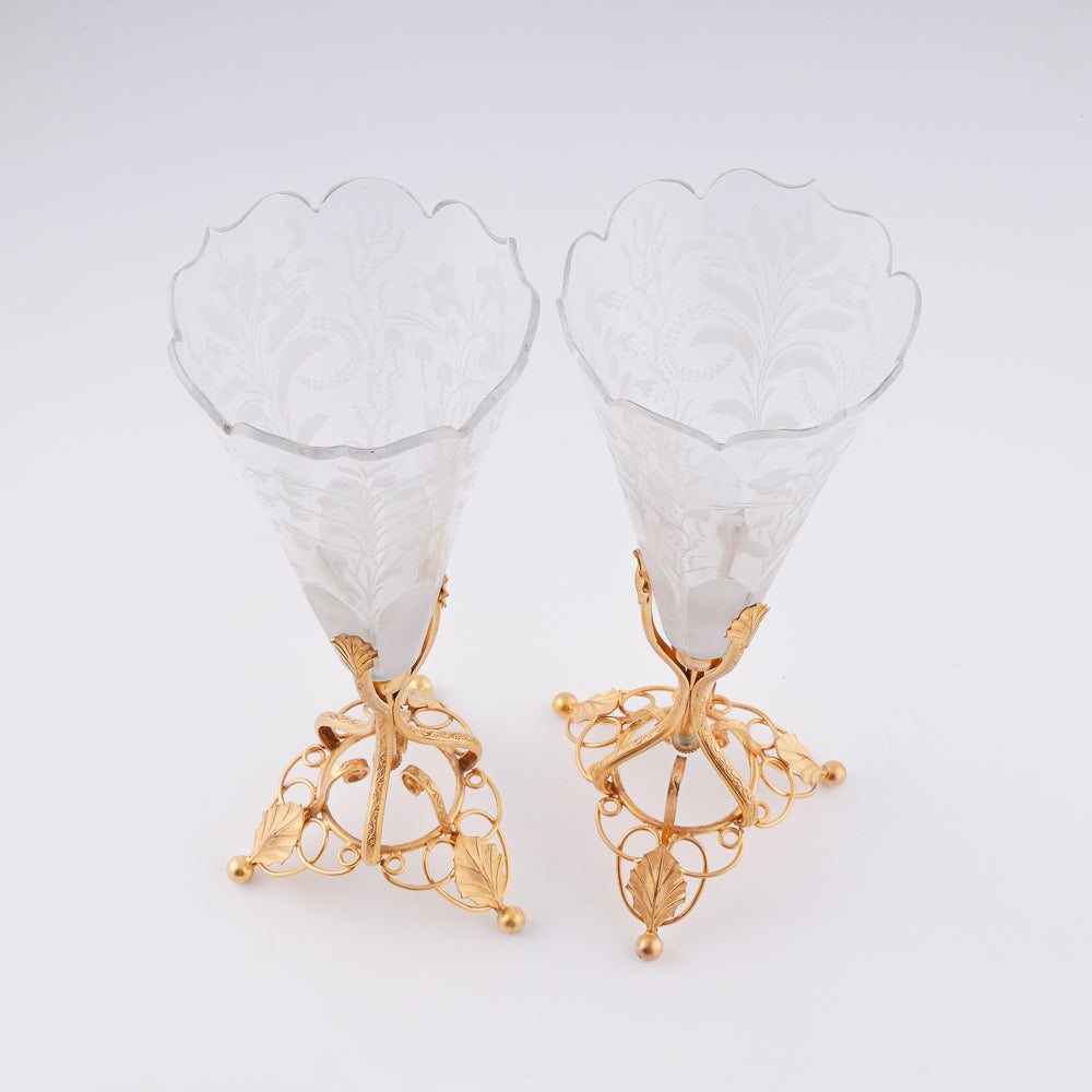 Pair of Antique French crystal vases