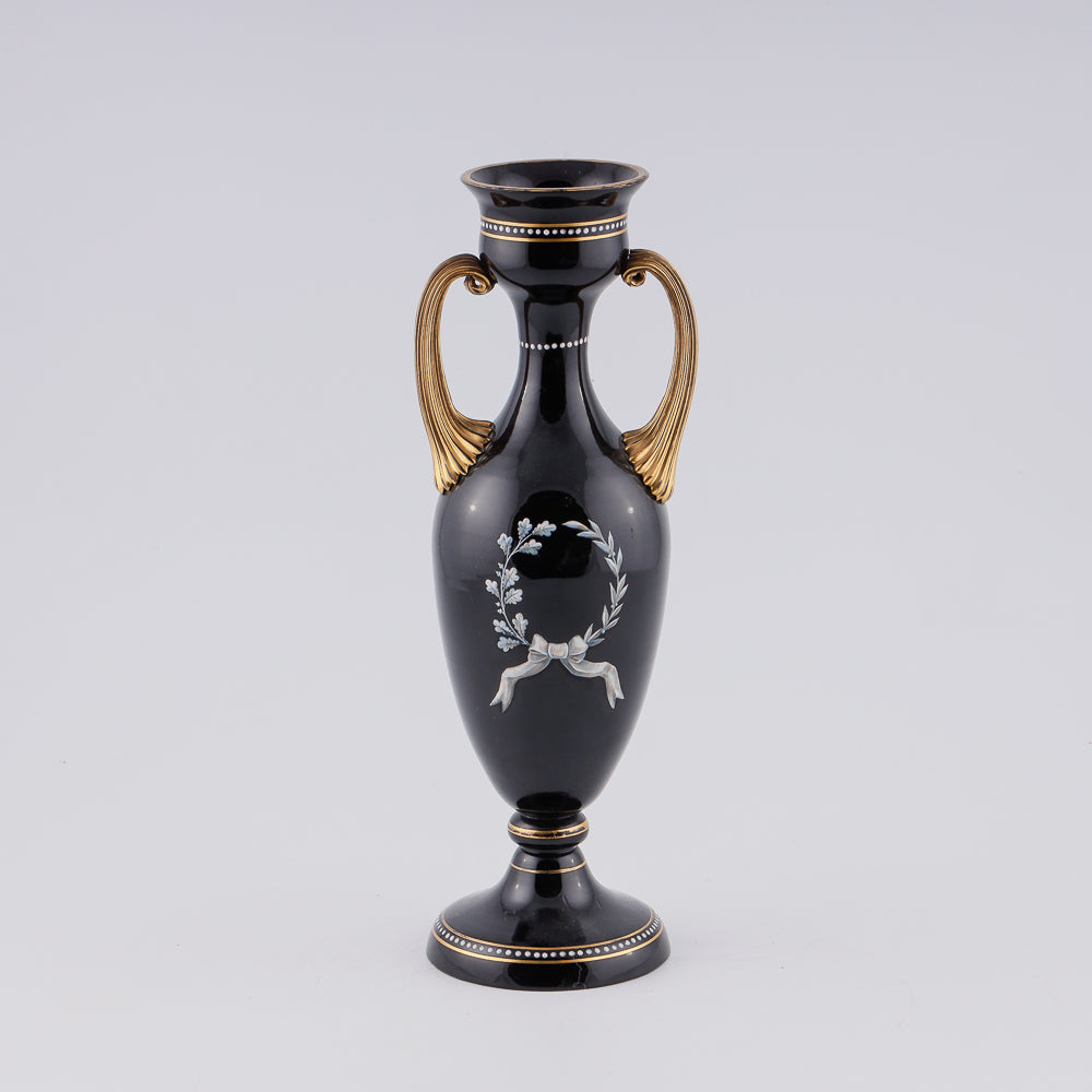 Exquisite antique amper in black glass