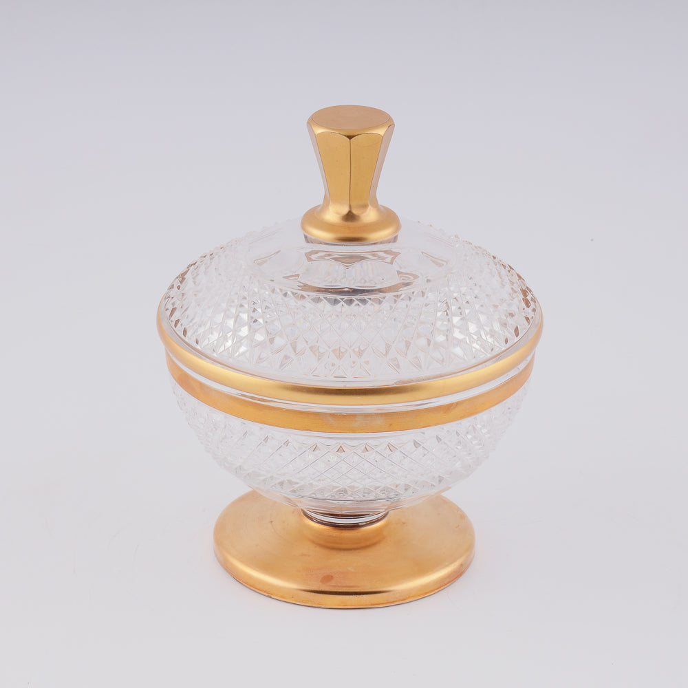 Antique crystal bowl in a gold plated setting