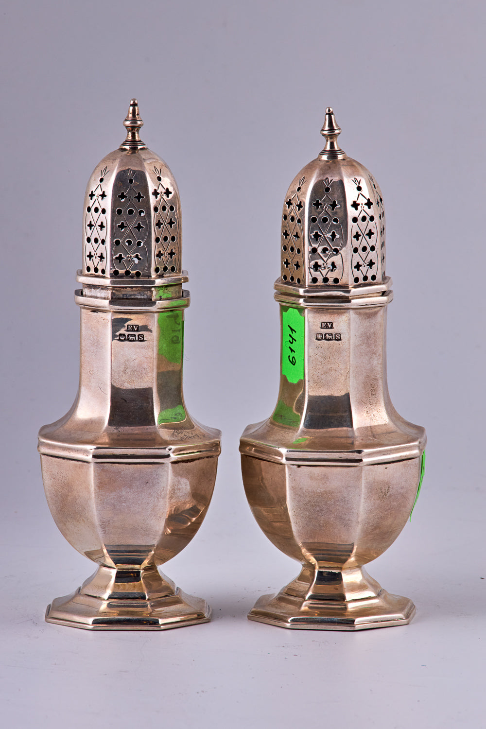 Pair of Edward Viner Sterling Silver Muffineers