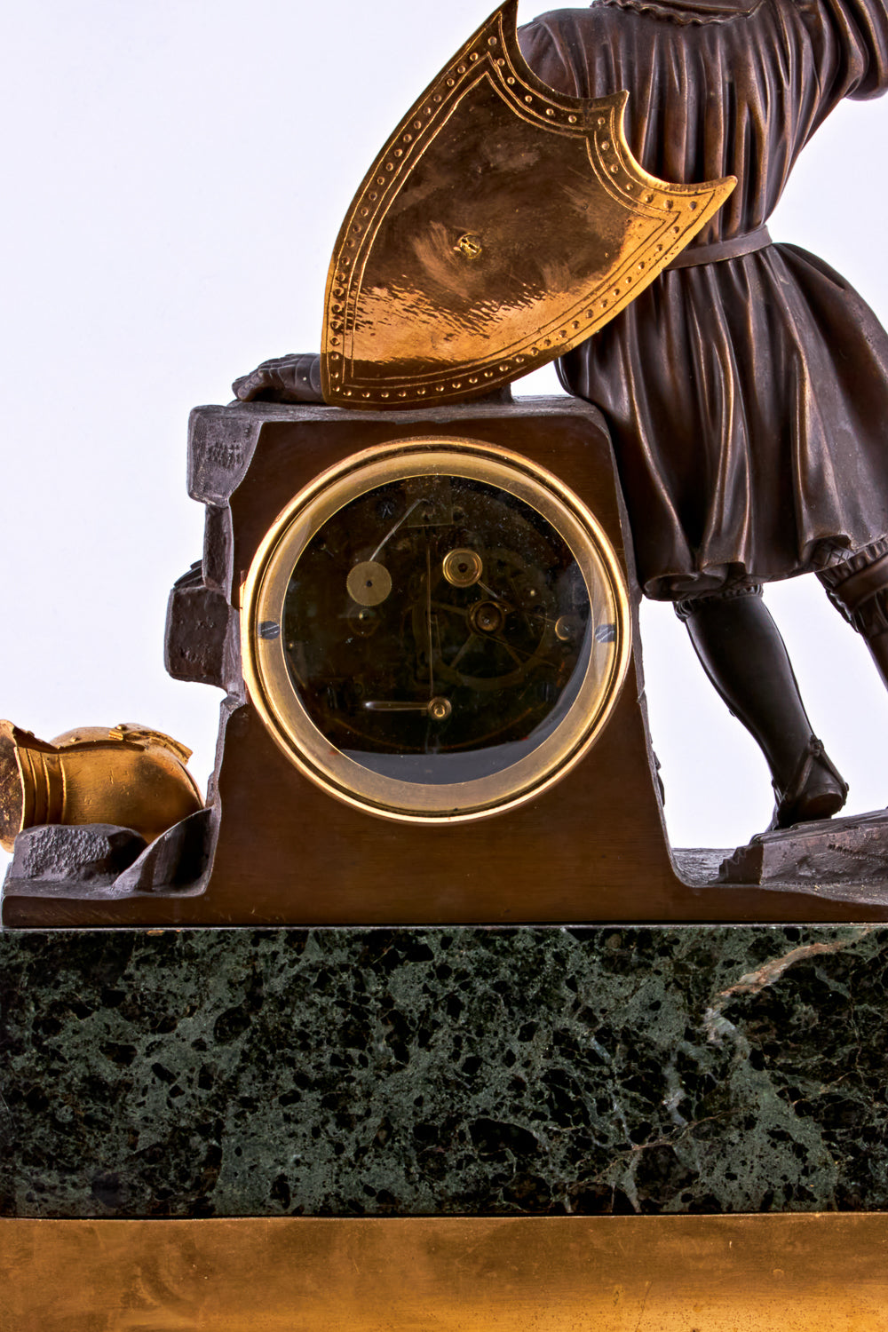 French Neoclassical clock with a gilt bronze figurine of a knight