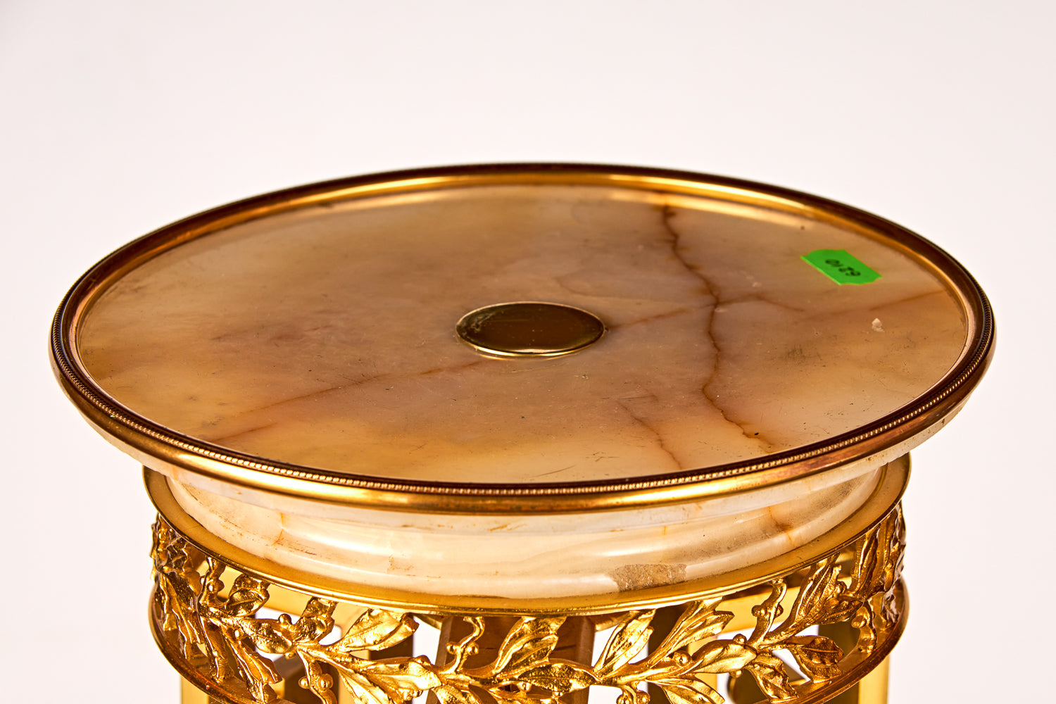 Gold plated bronze console with marble table-top