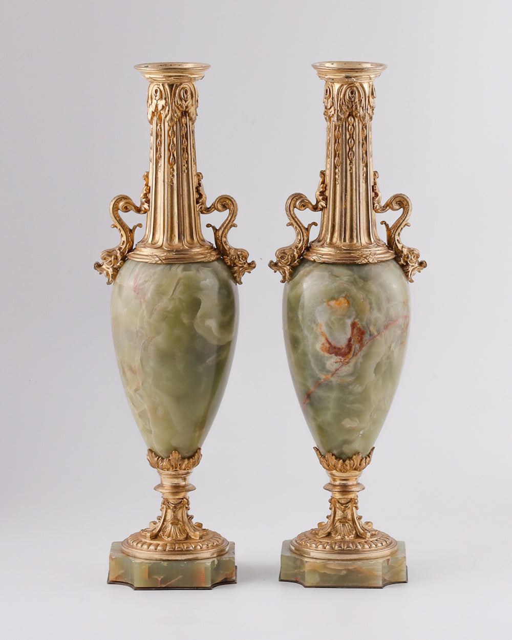 Pair of French decorative onyx vases