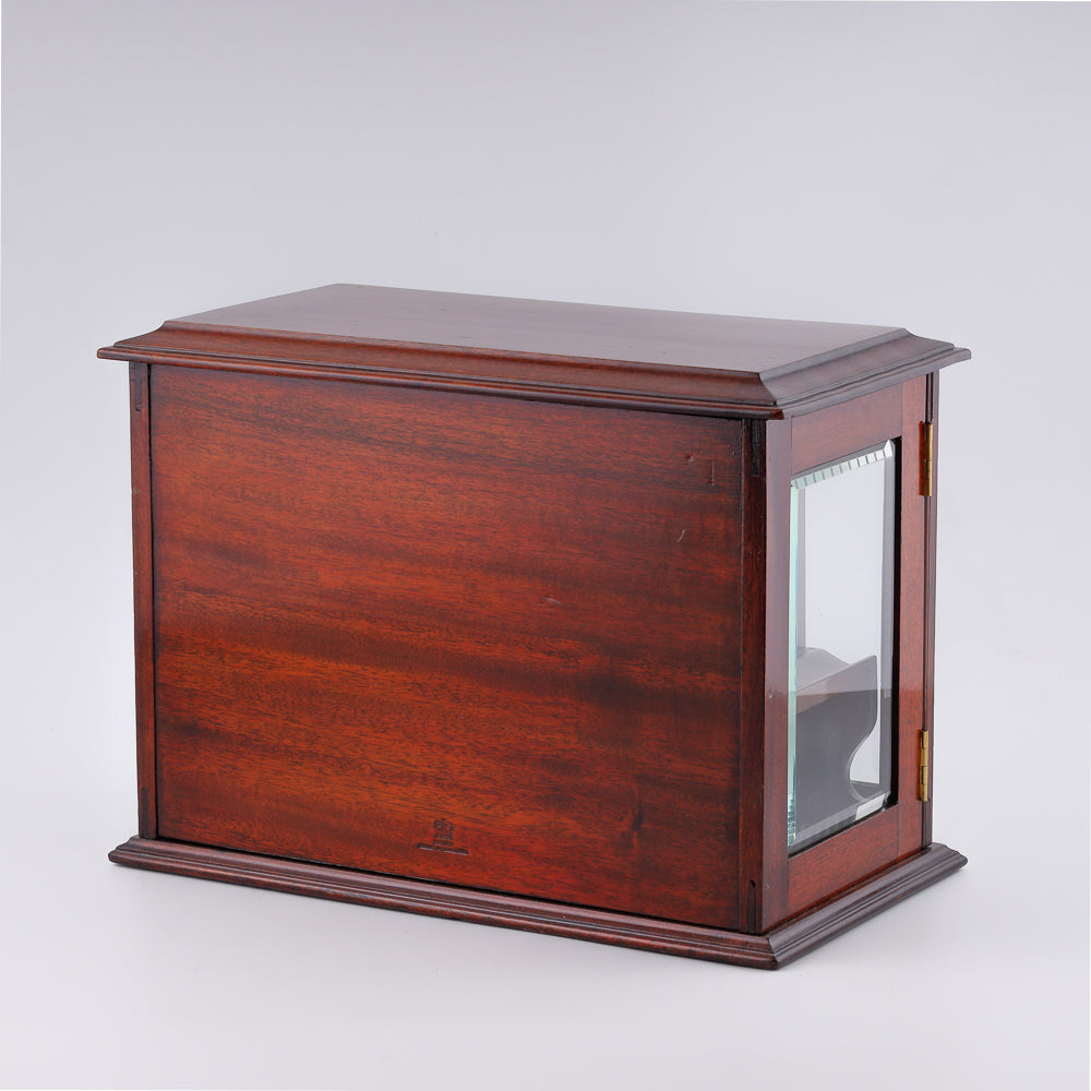 Mueble para fumadores antiguo de caoba y cristal del siglo XIX