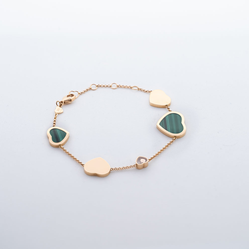 Chopard bracelet with malachite and diamonds from "happy hearts" collection