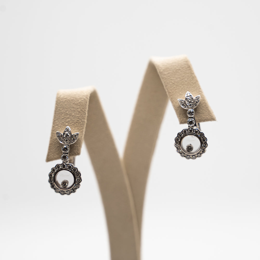 Chopard diamond drop earrings from "Happy Diamonds collection"