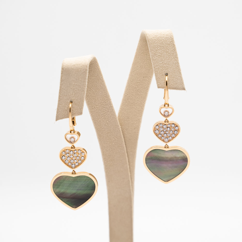 Chopard 18k rose gold earrings from "Happy Hearts" collection