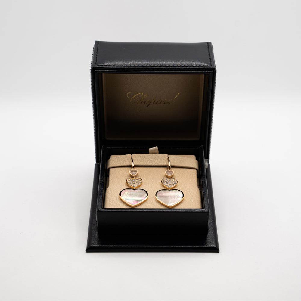 Chopard 18k rose gold earrings from "Happy Hearts" collection