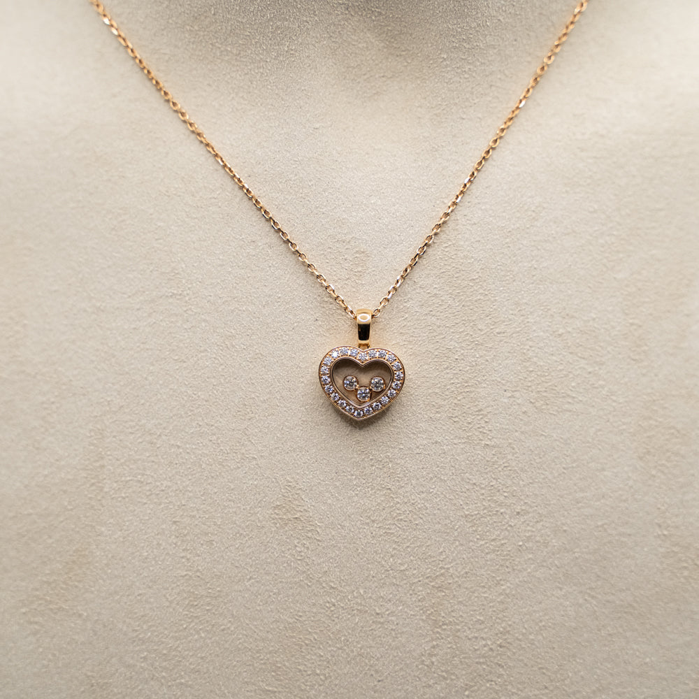 Chopard 18k 玫瑰金 Happy Diamonds 吊墜「ICONS HEART」系列