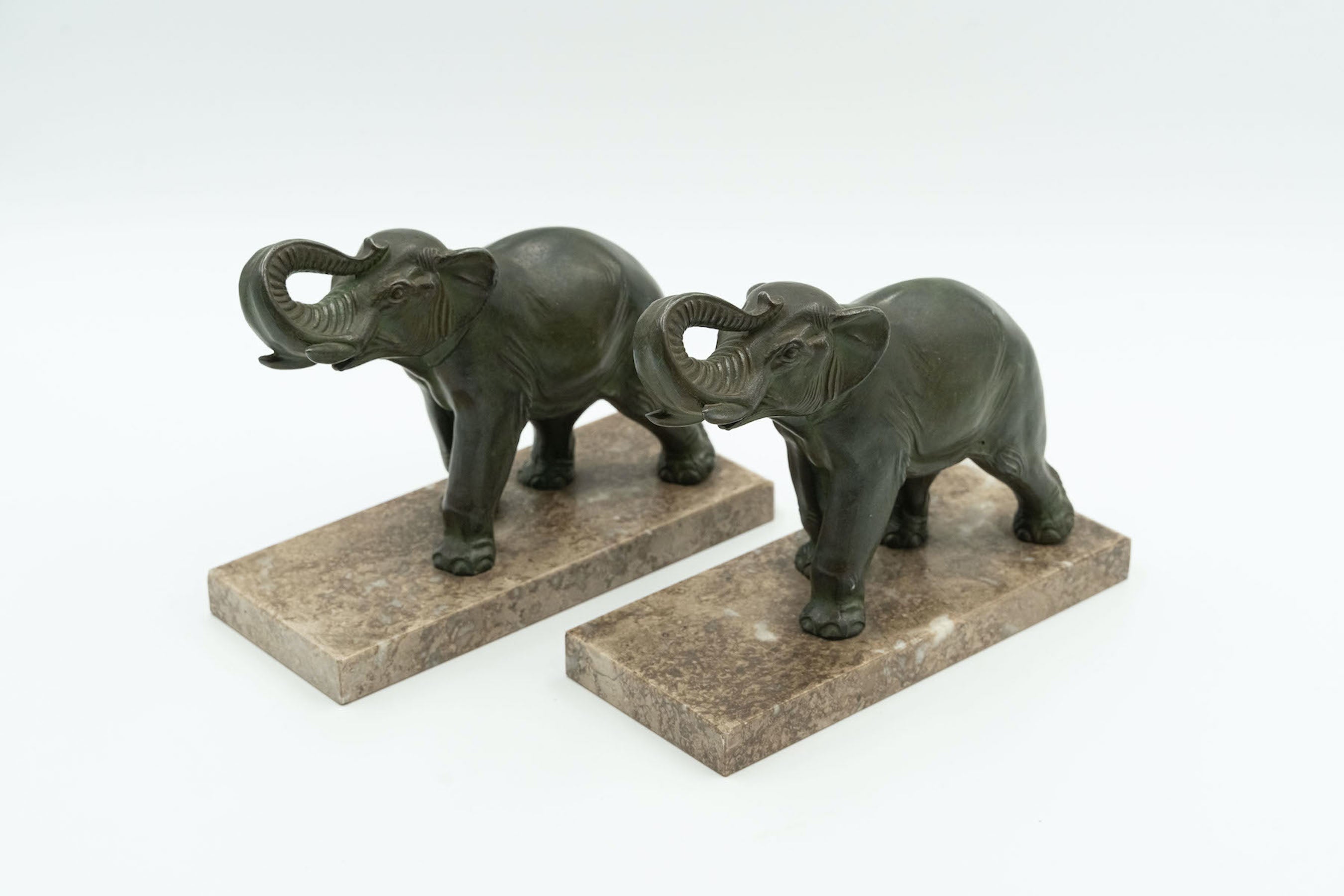 Set of two decorative elephants in Art Deco style