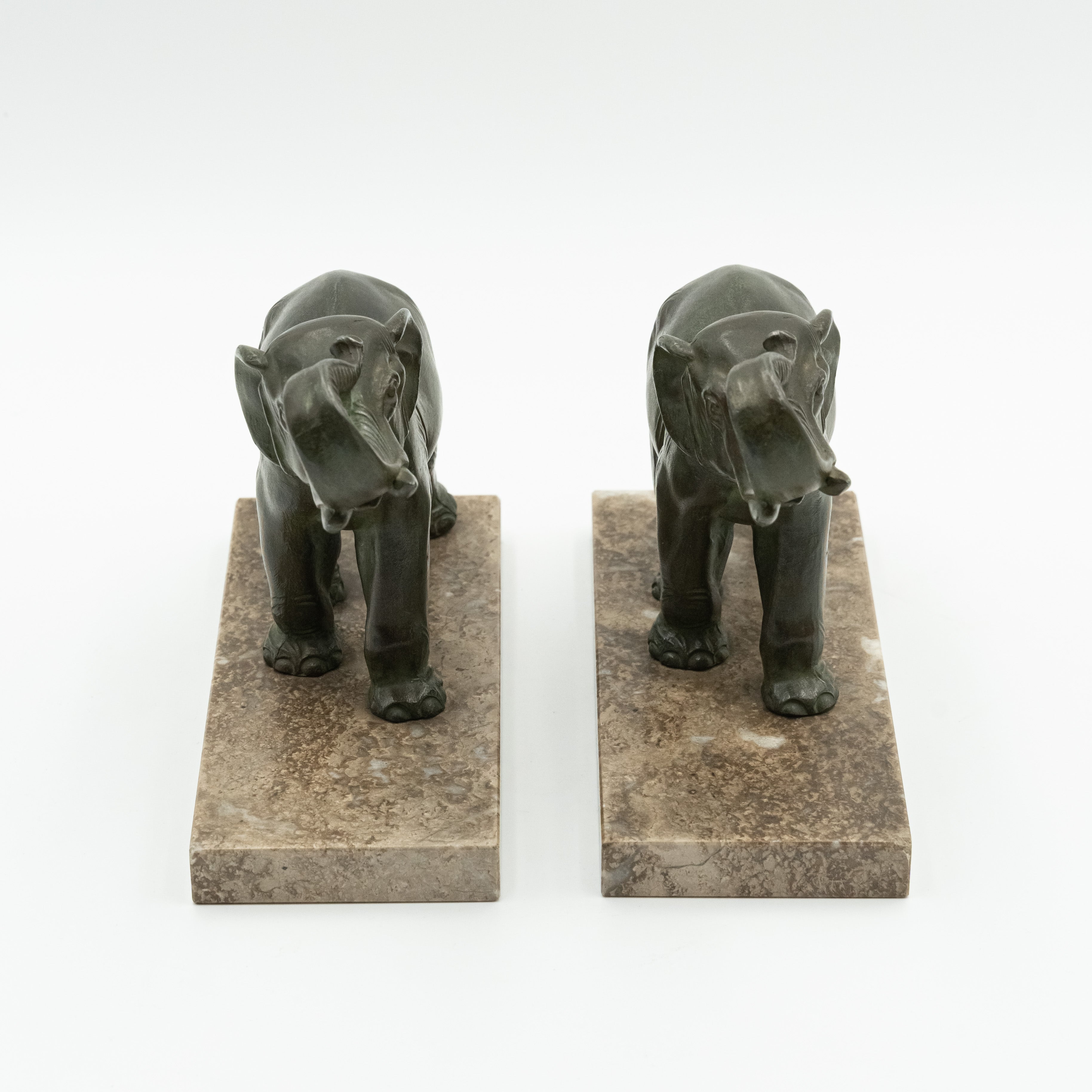 Set of two decorative elephants in Art Deco style