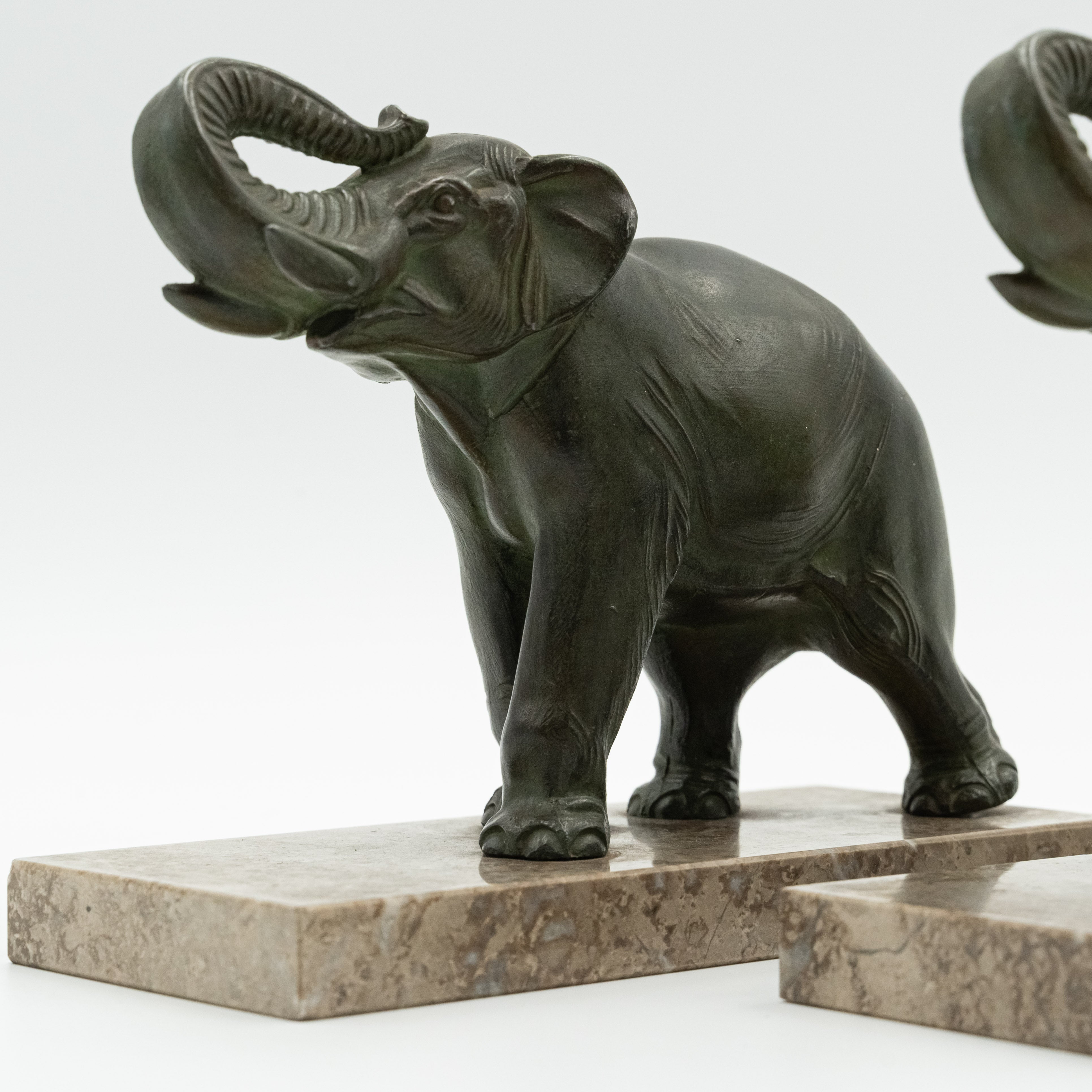 Set of two decorative elephants in Art Deco style