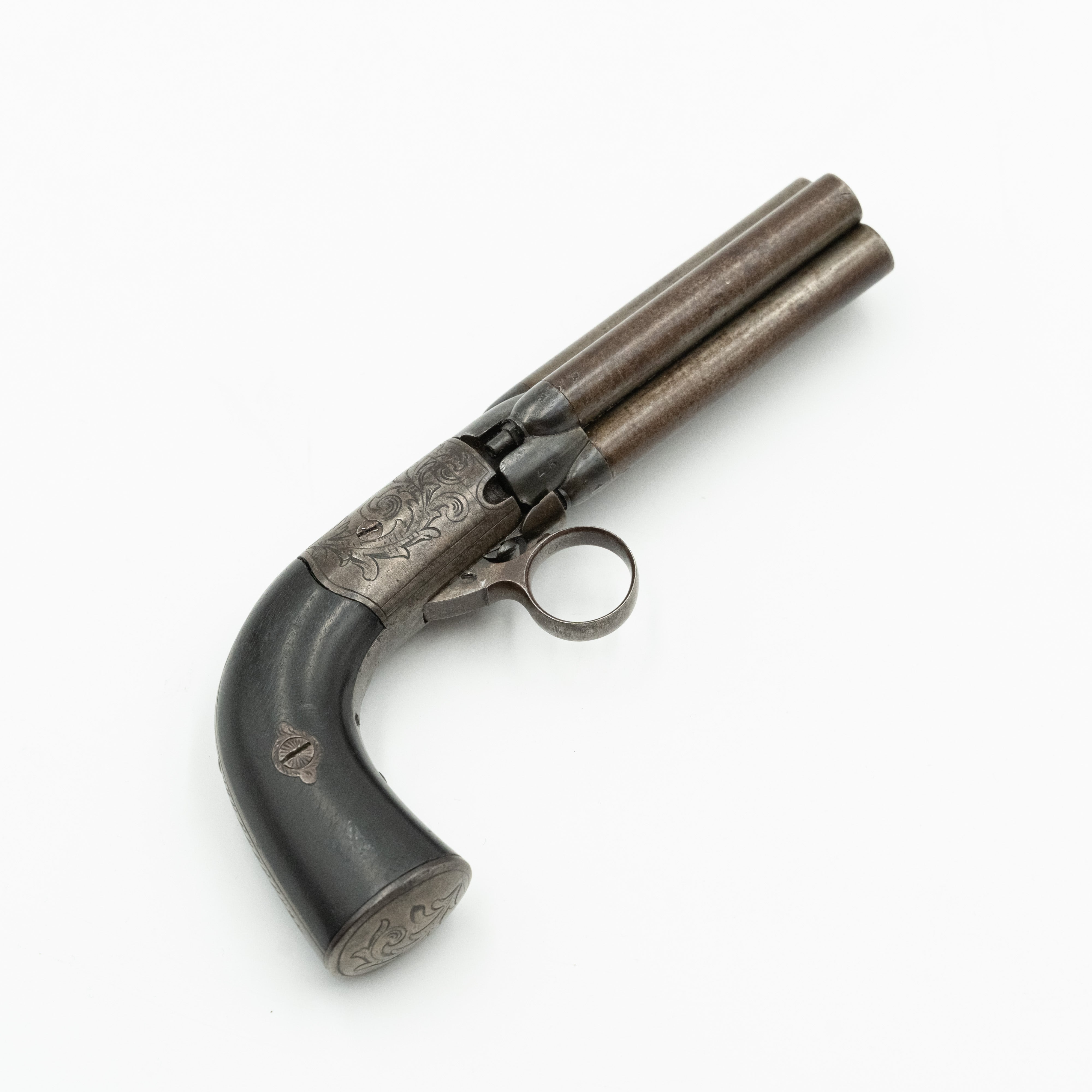 A Mariette Brevete  four barrel revolver and tools